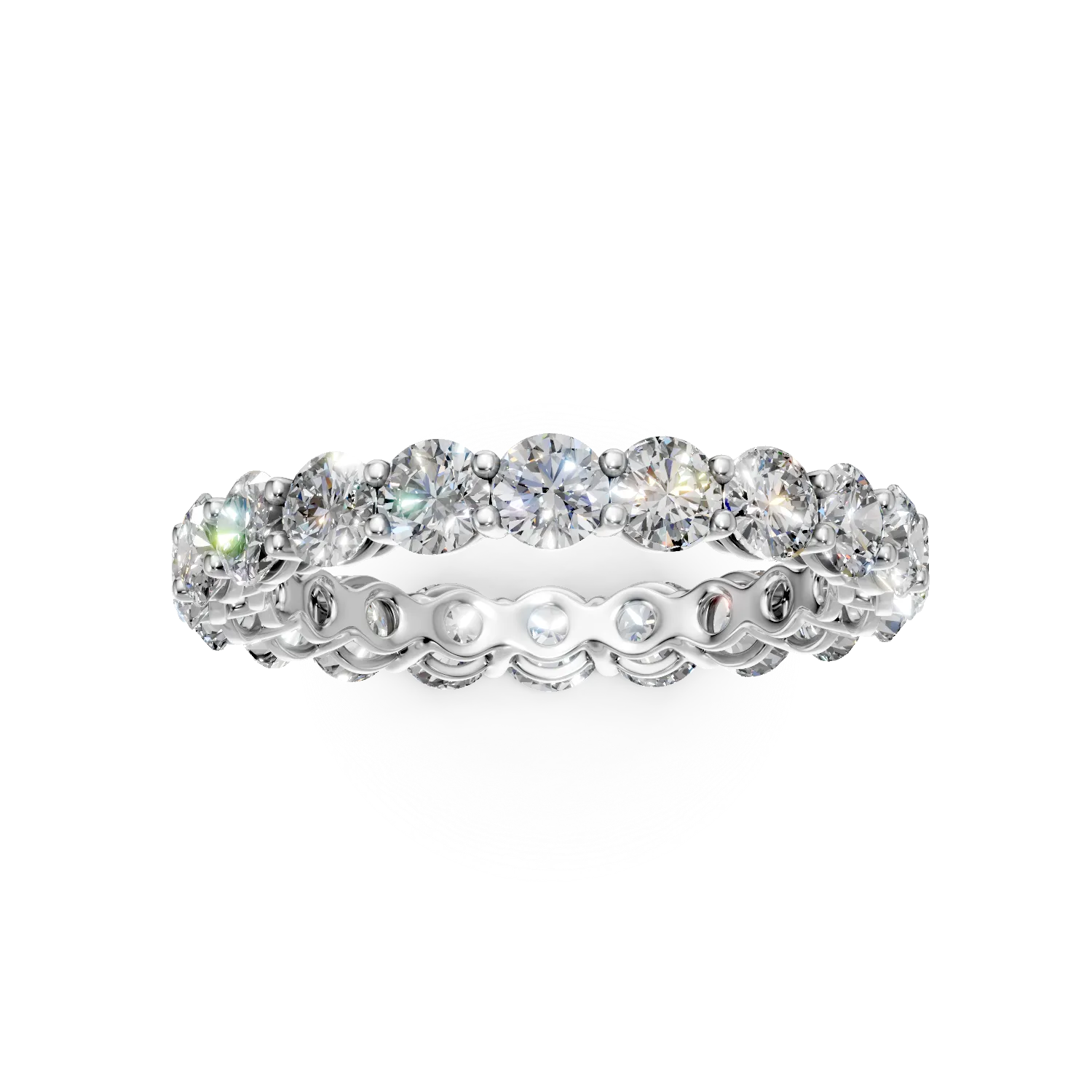 Inel eternity din aur alb cu diamante de 2.2ct create in laborator