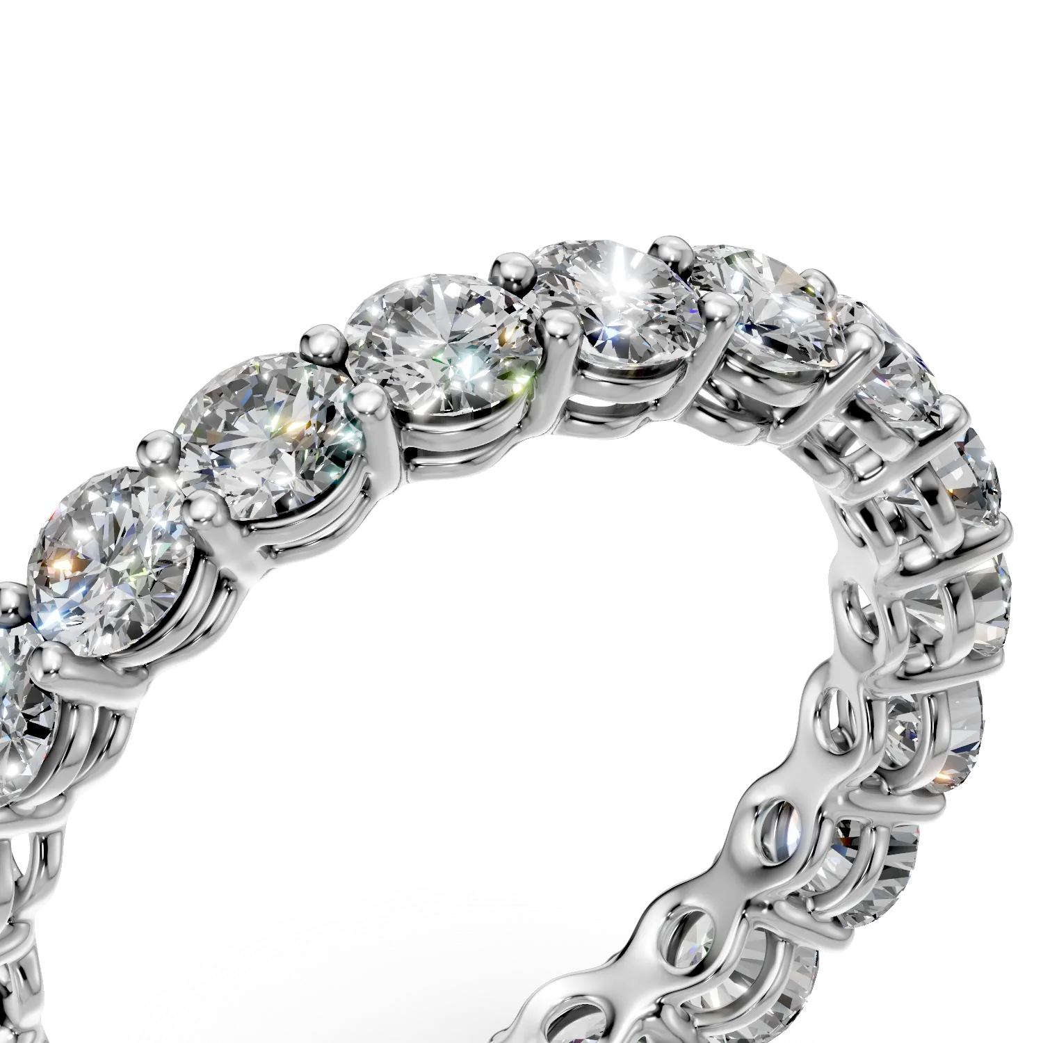 Inel eternity din aur alb cu diamante de 2.2ct create in laborator