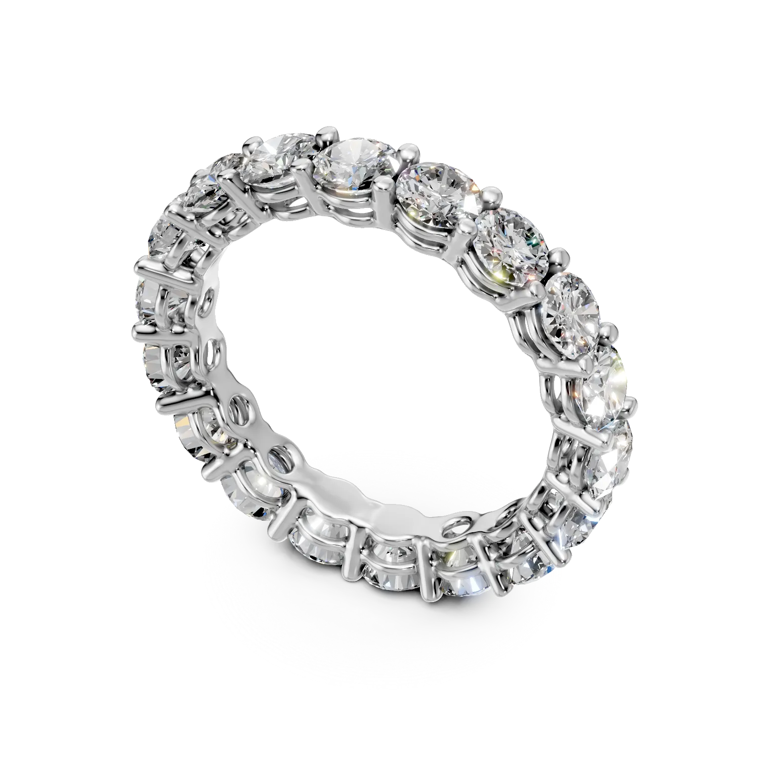 Inel eternity din aur alb cu diamante de 3ct create in laborator