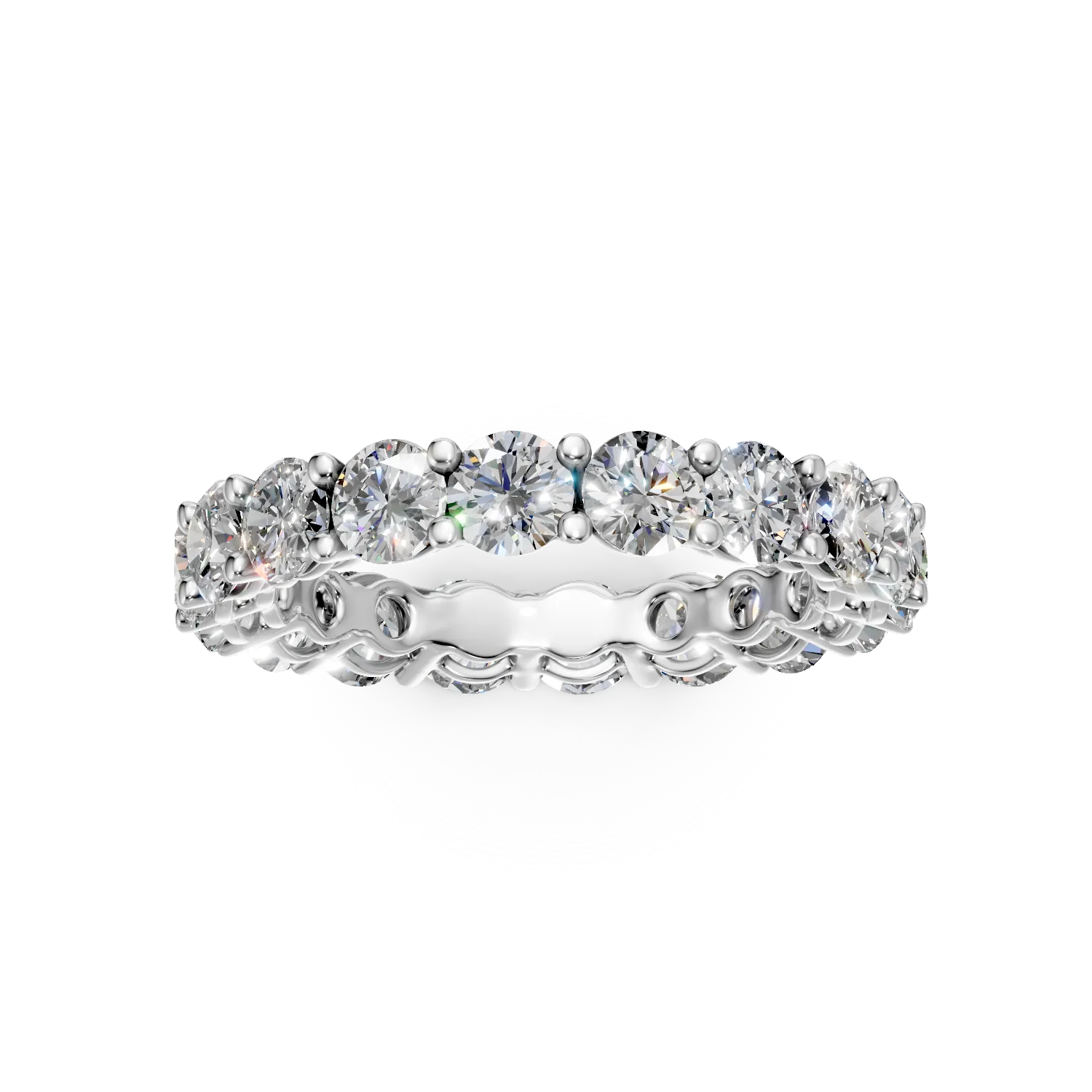 Inel eternity din aur alb cu diamante de 3ct create in laborator