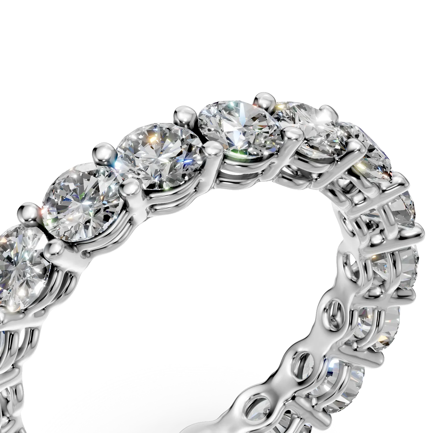 Inel eternity din aur alb cu diamante de 3ct create in laborator