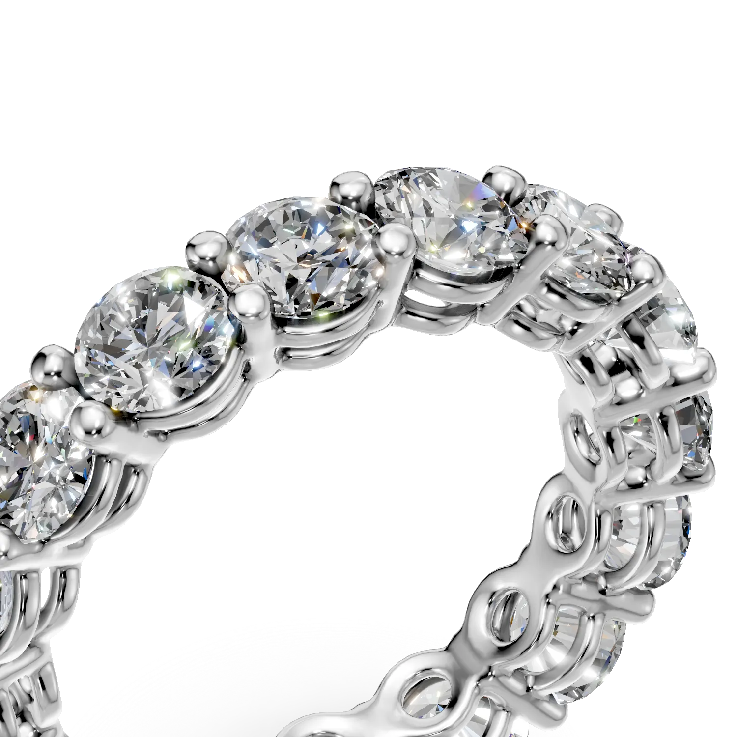 Inel eternity din aur alb cu diamante de 4.1ct create in laborator