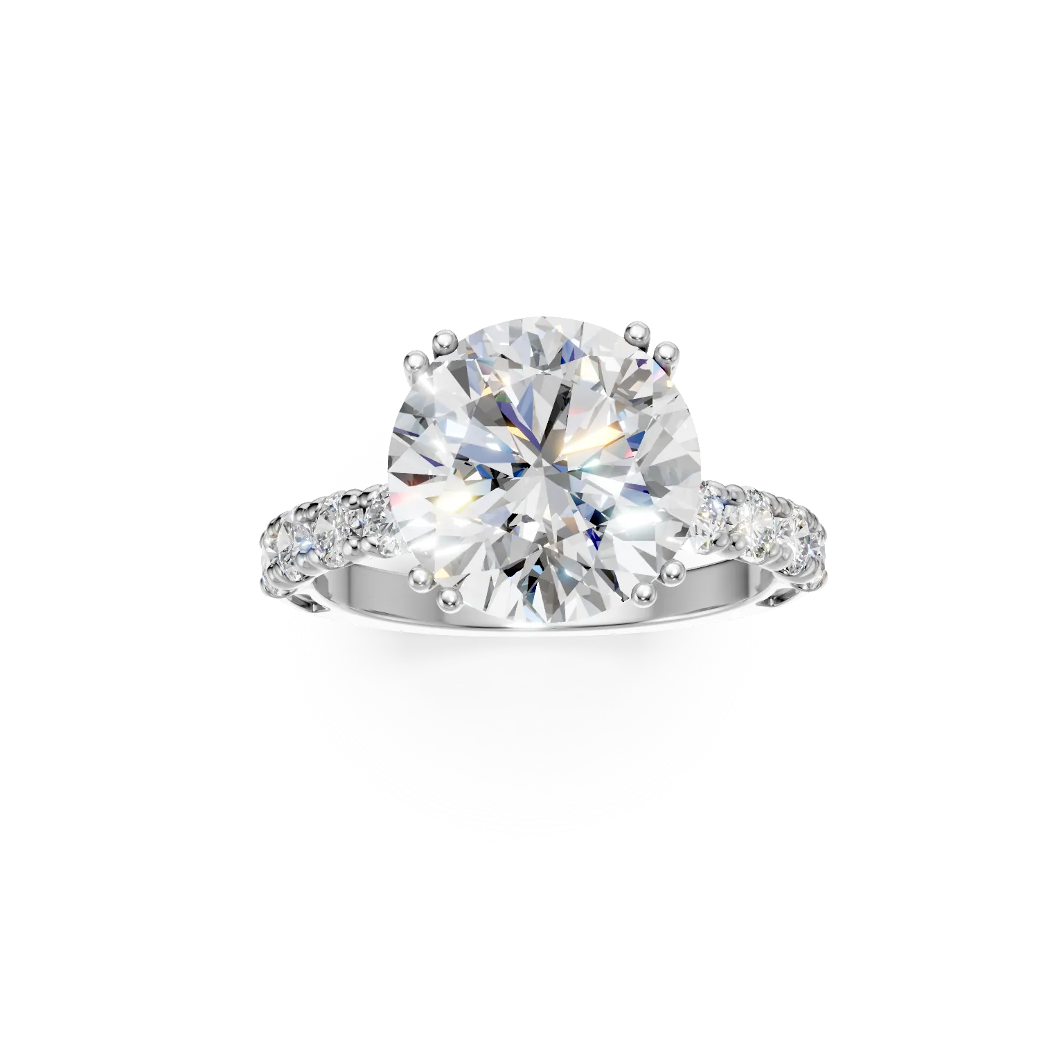 Inel din aur alb cu diamante de 3.7ct create in laborator
