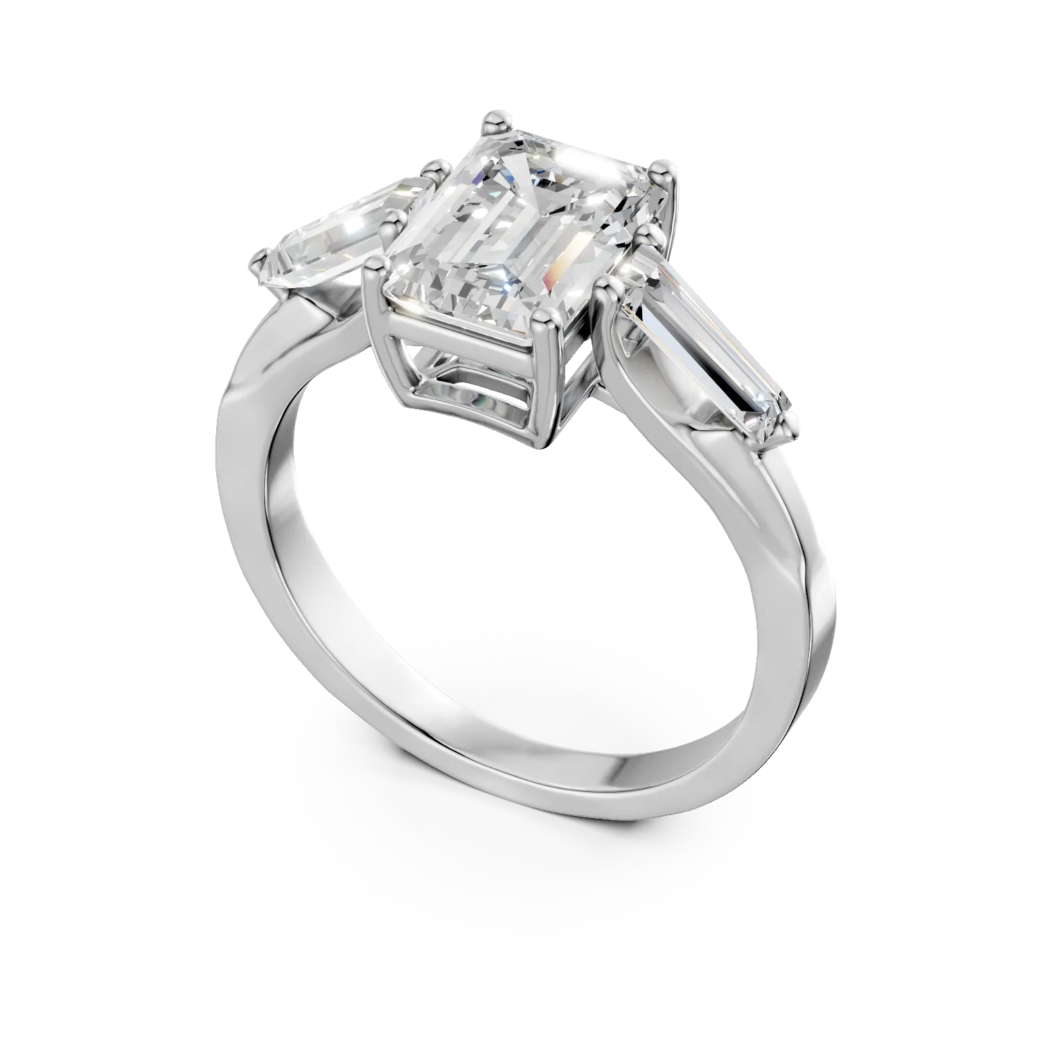 Inel din aur alb cu diamante de 2.5ct create in laborator