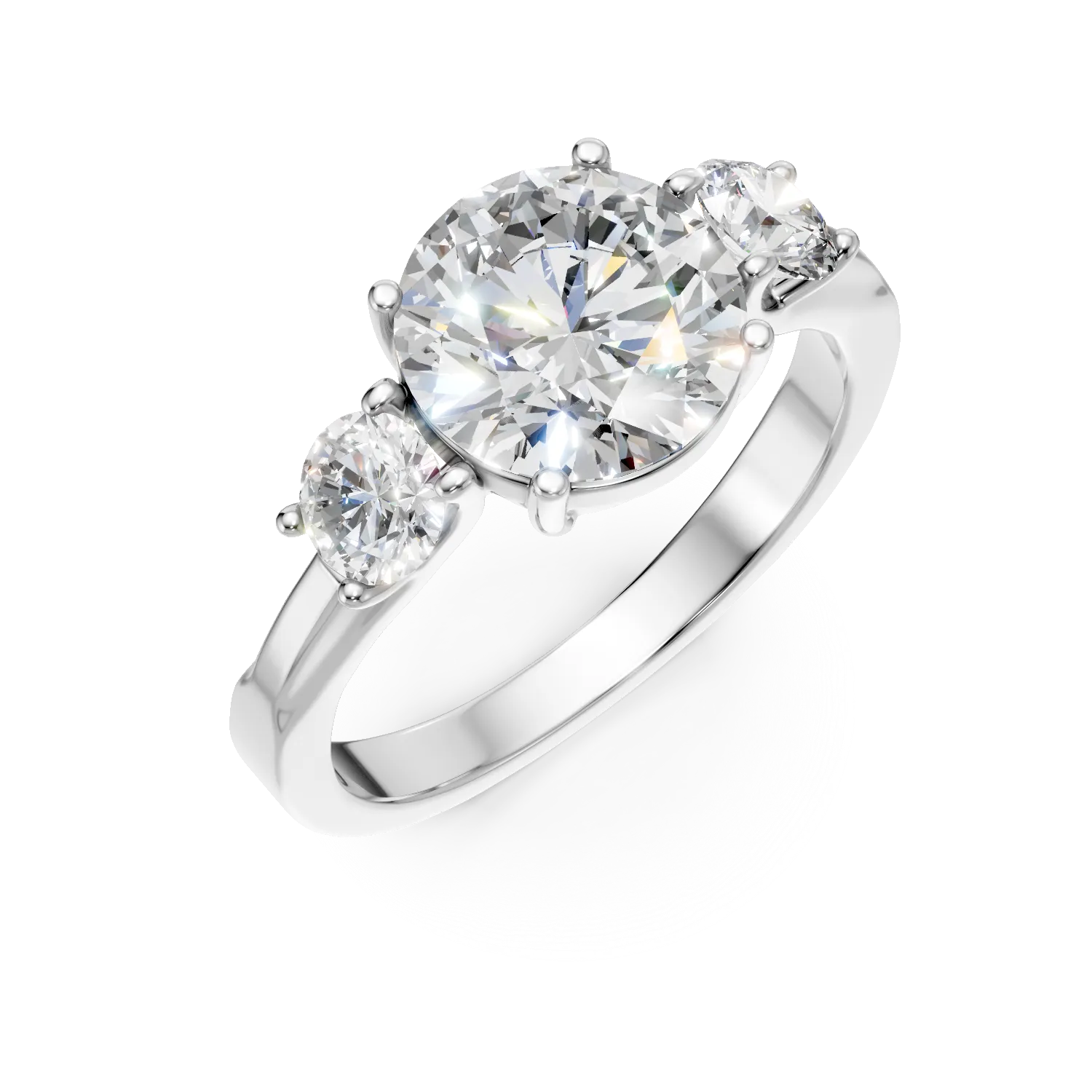 Inel din aur alb cu diamante de 2.6ct create in laborator