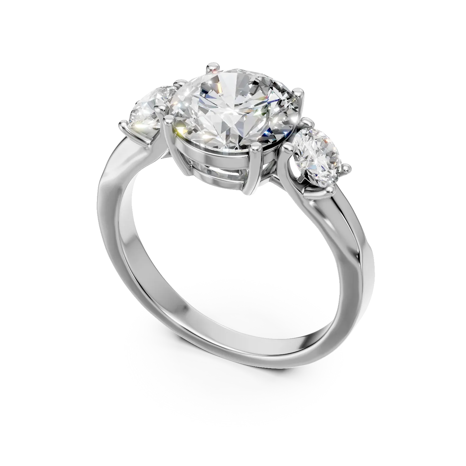 Inel din aur alb cu diamante de 2.6ct create in laborator