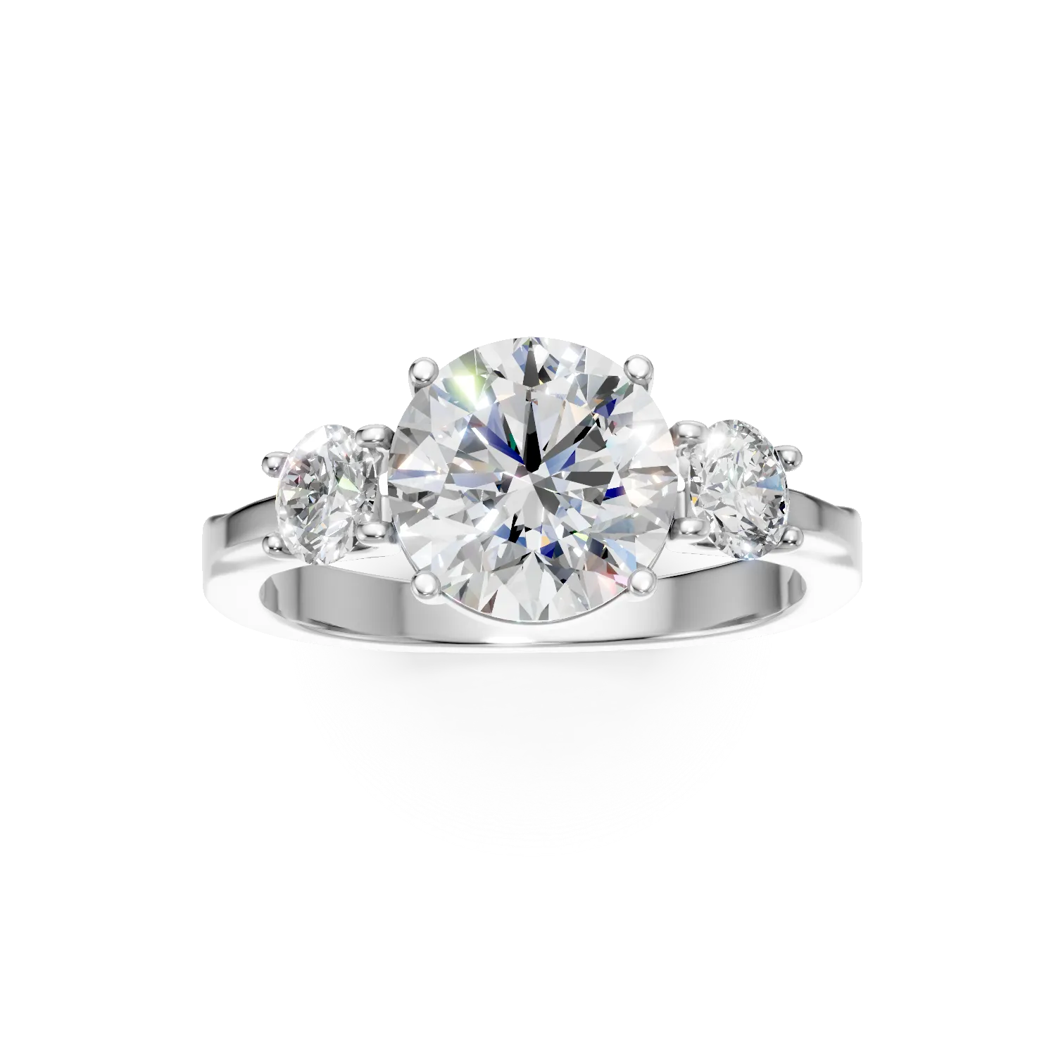 Inel din aur alb cu diamante de 2.6ct create in laborator