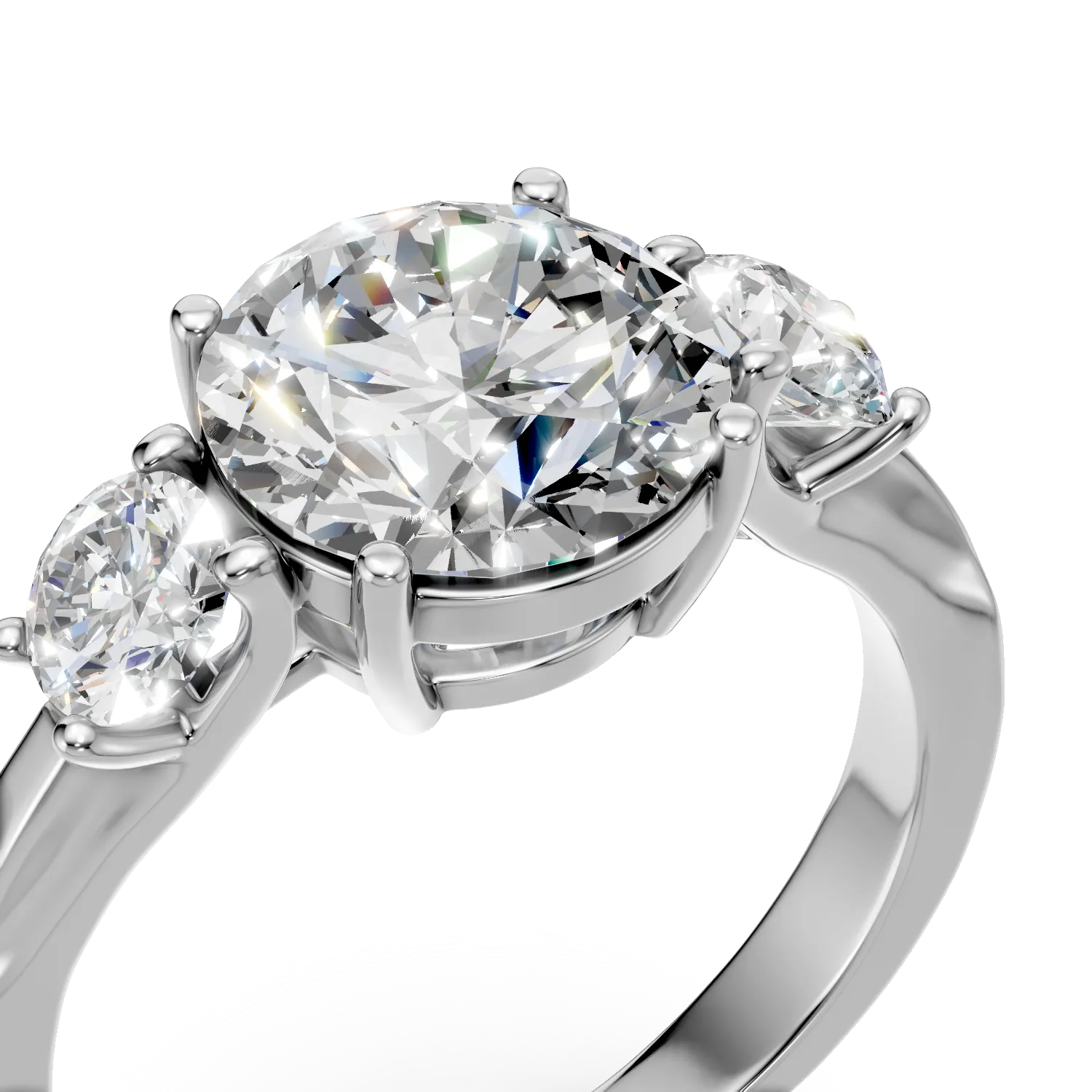 Inel din aur alb cu diamante de 2.6ct create in laborator