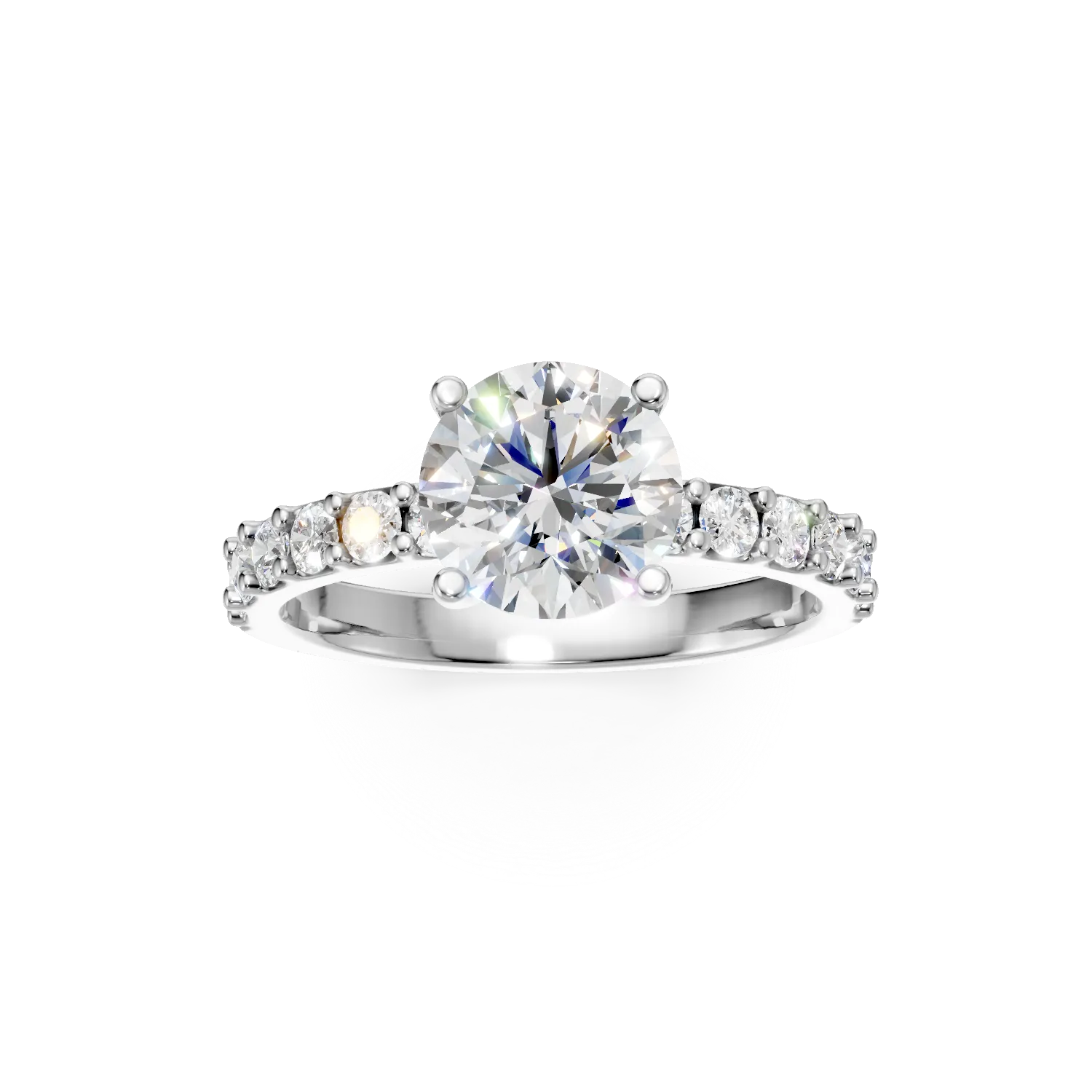 Inel din aur alb cu diamante de 1.5ct create in laborator