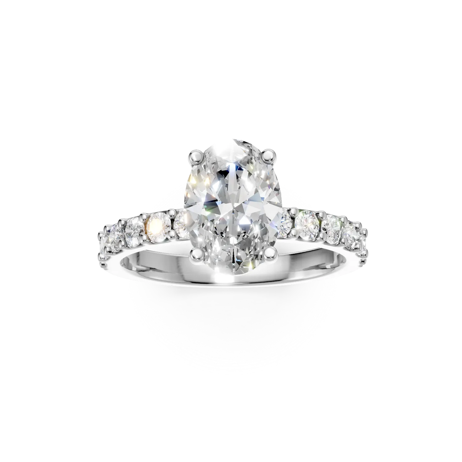 Inel din aur alb cu diamante de 1.5ct create in laborator