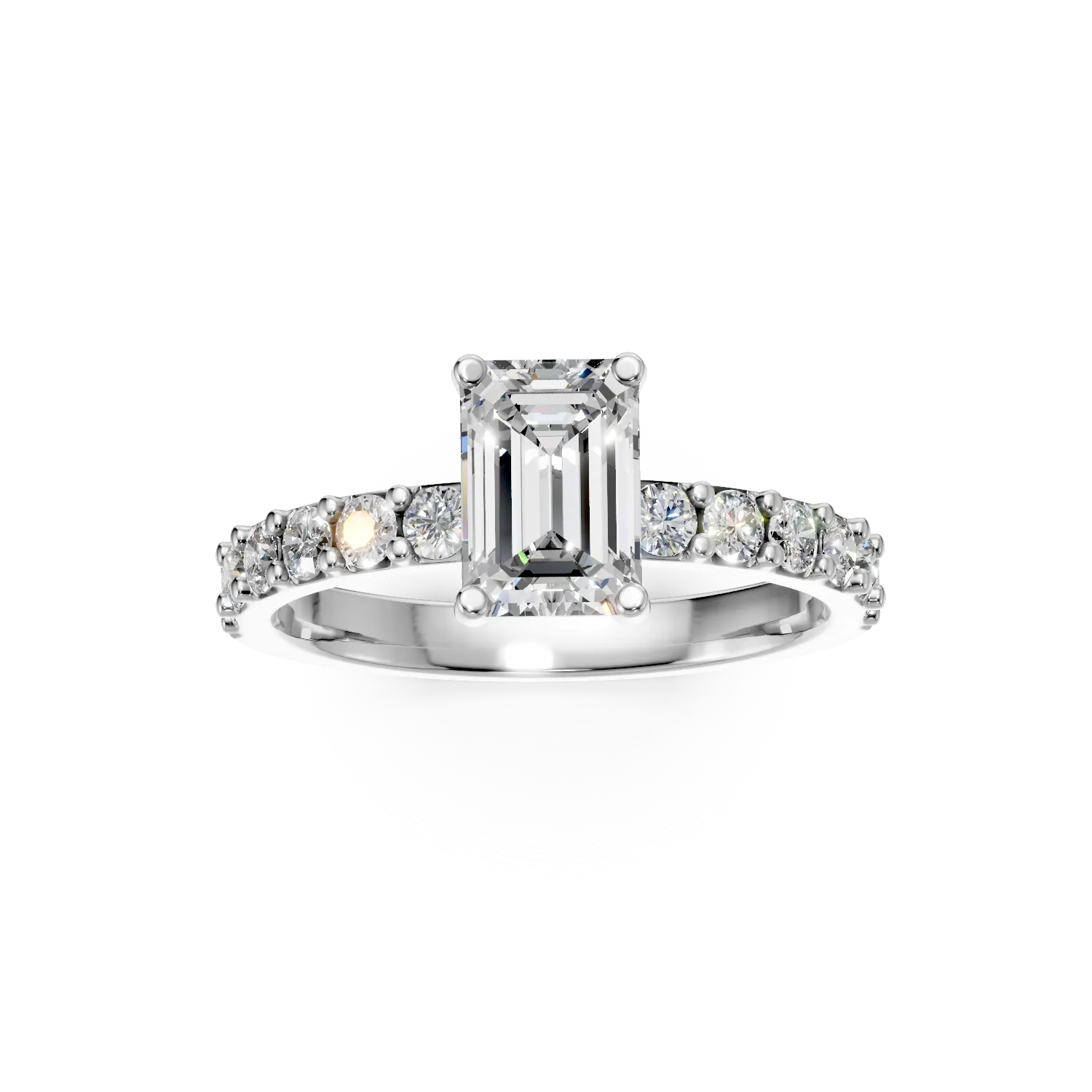 Inel din aur alb cu diamante de 1.6ct create in laborator