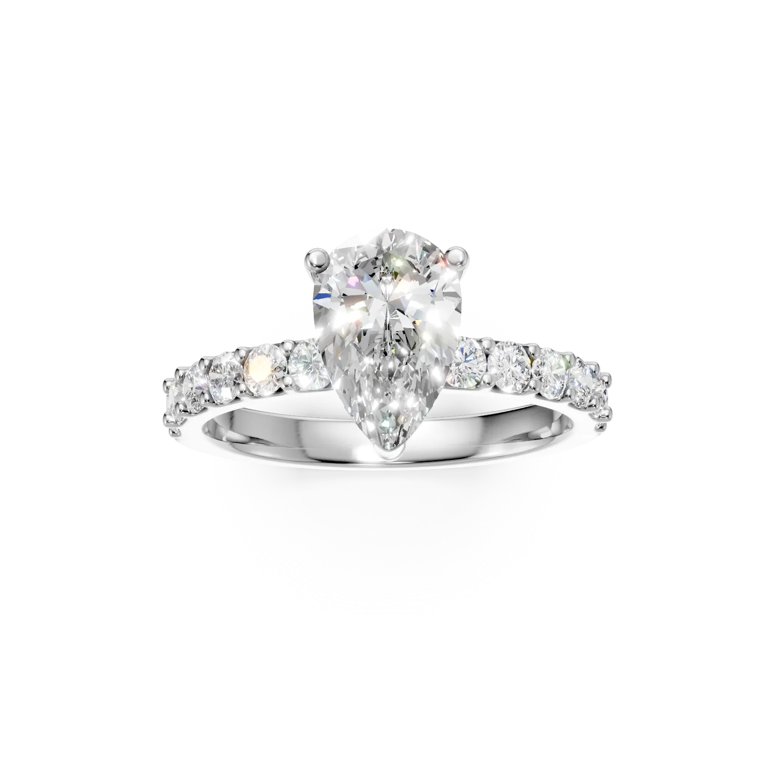 Inel din aur alb cu diamante de 1.5ct create in laborator
