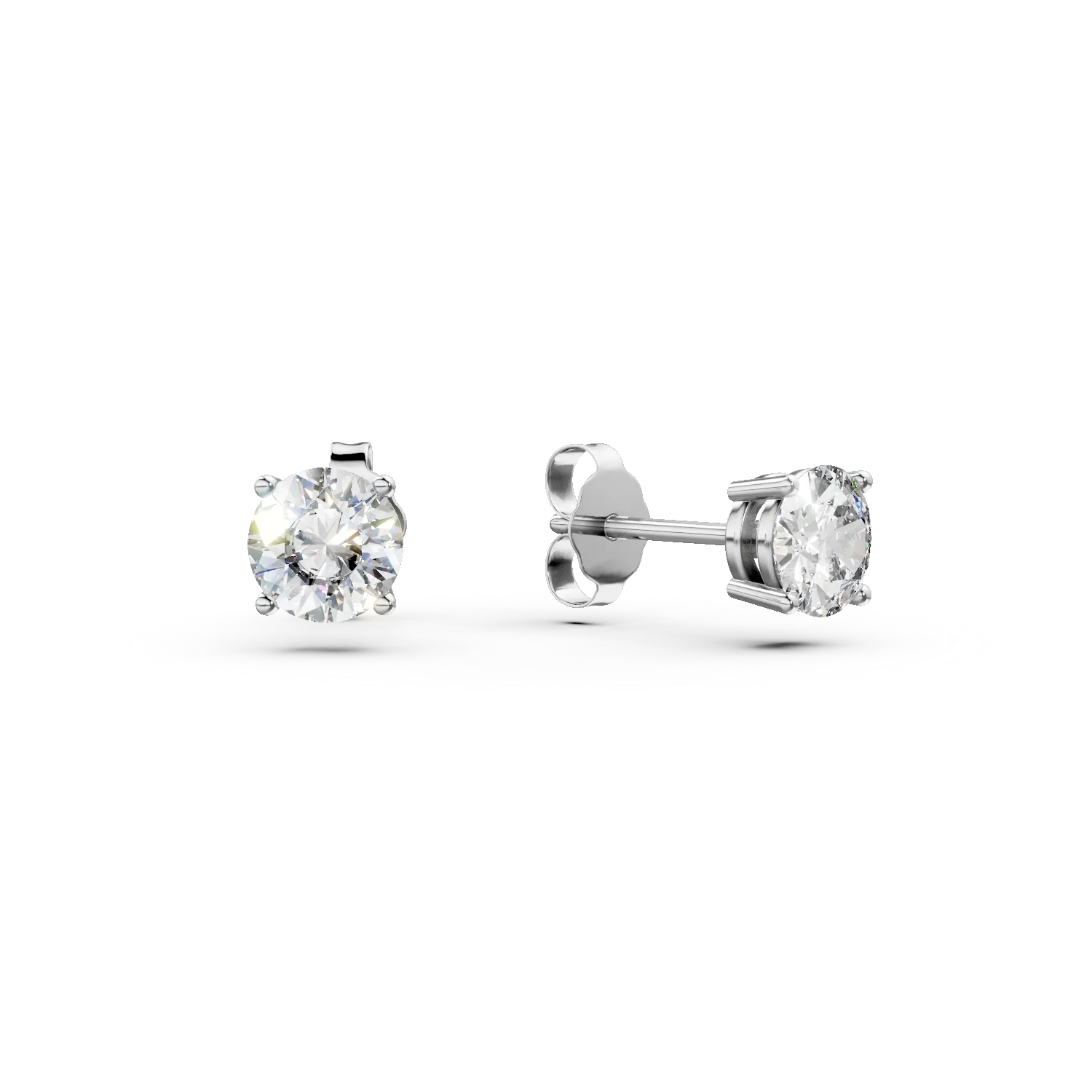 Cercei stud din argint cu zirconia solitaire
