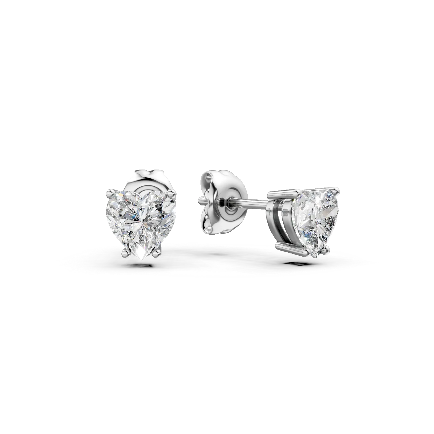 Cercei inimi din argint cu zirconii