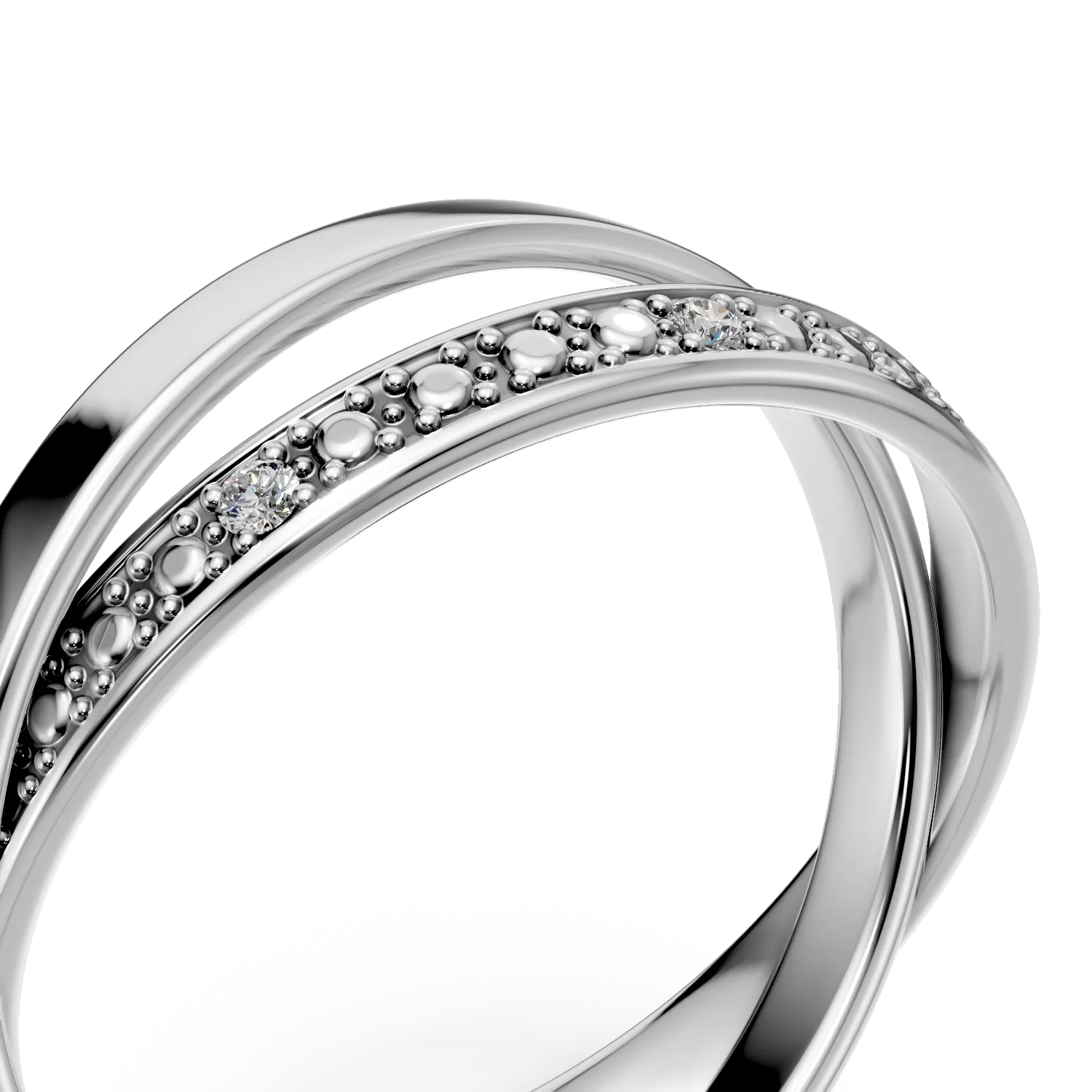 Inel din argint cu zirconii microsetting