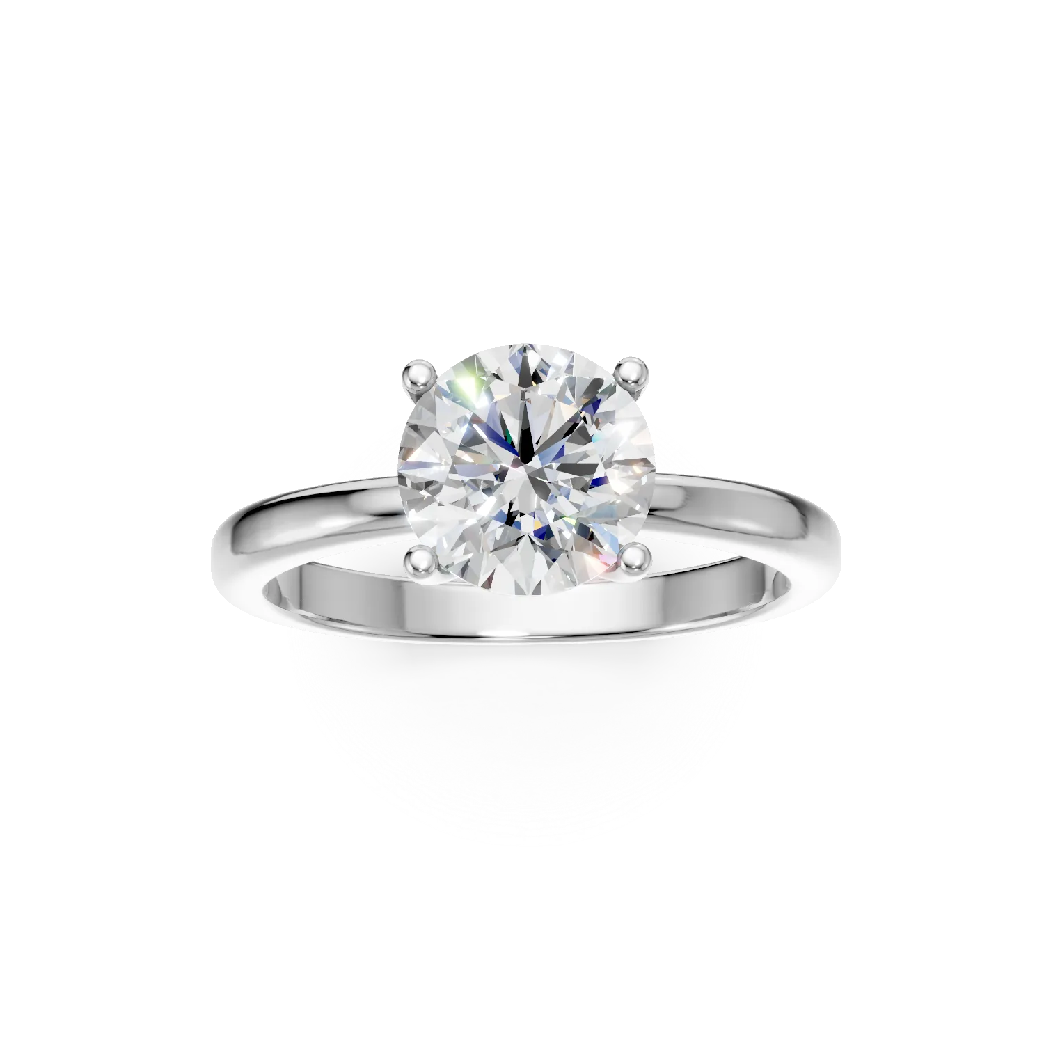 Inel din aur alb cu diamant solitaire de 1.5ct creat in laborator