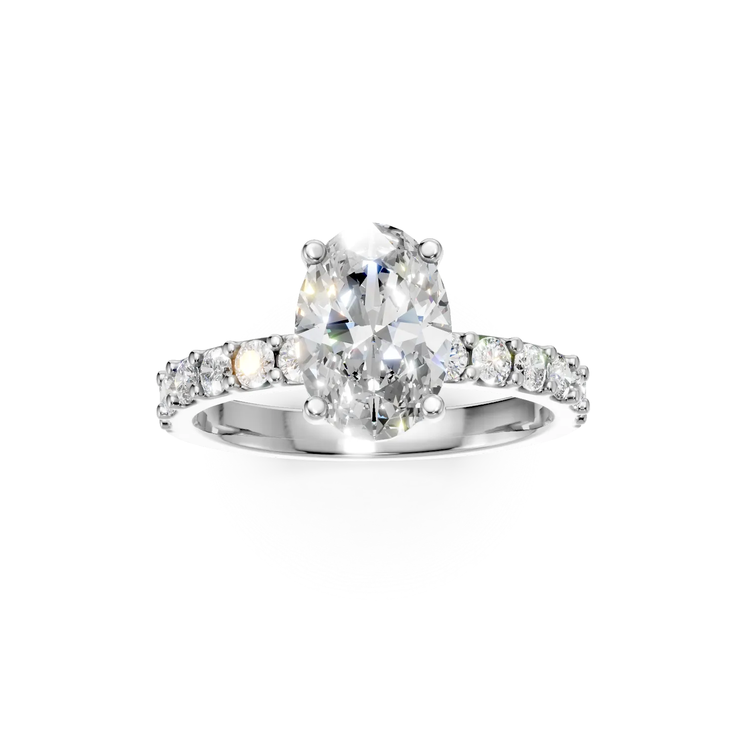 Inel din aur alb cu diamante de 1.2ct create in laborator