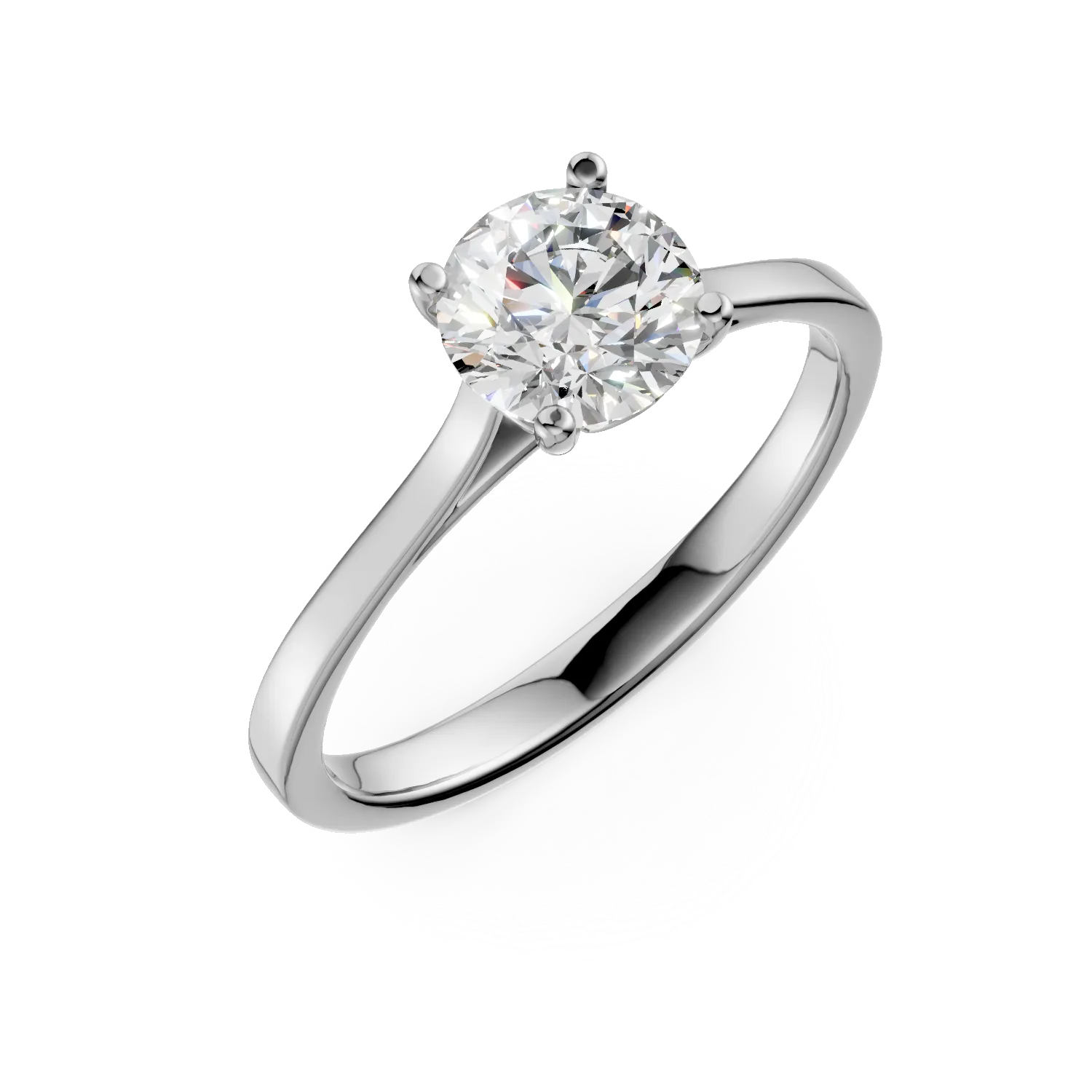 Inel de logodna din aur alb cu diamant solitaire de 1ct creat in laborator