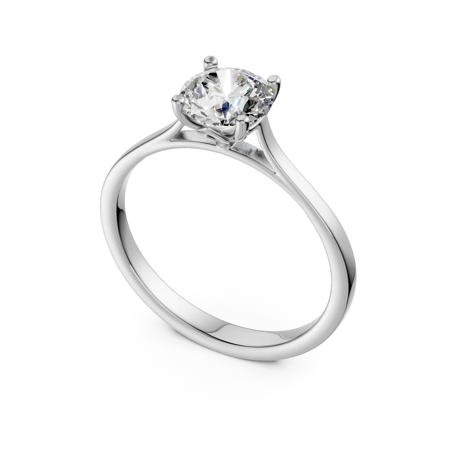 Inel de logodna din aur alb cu diamant solitaire de 1ct creat in laborator