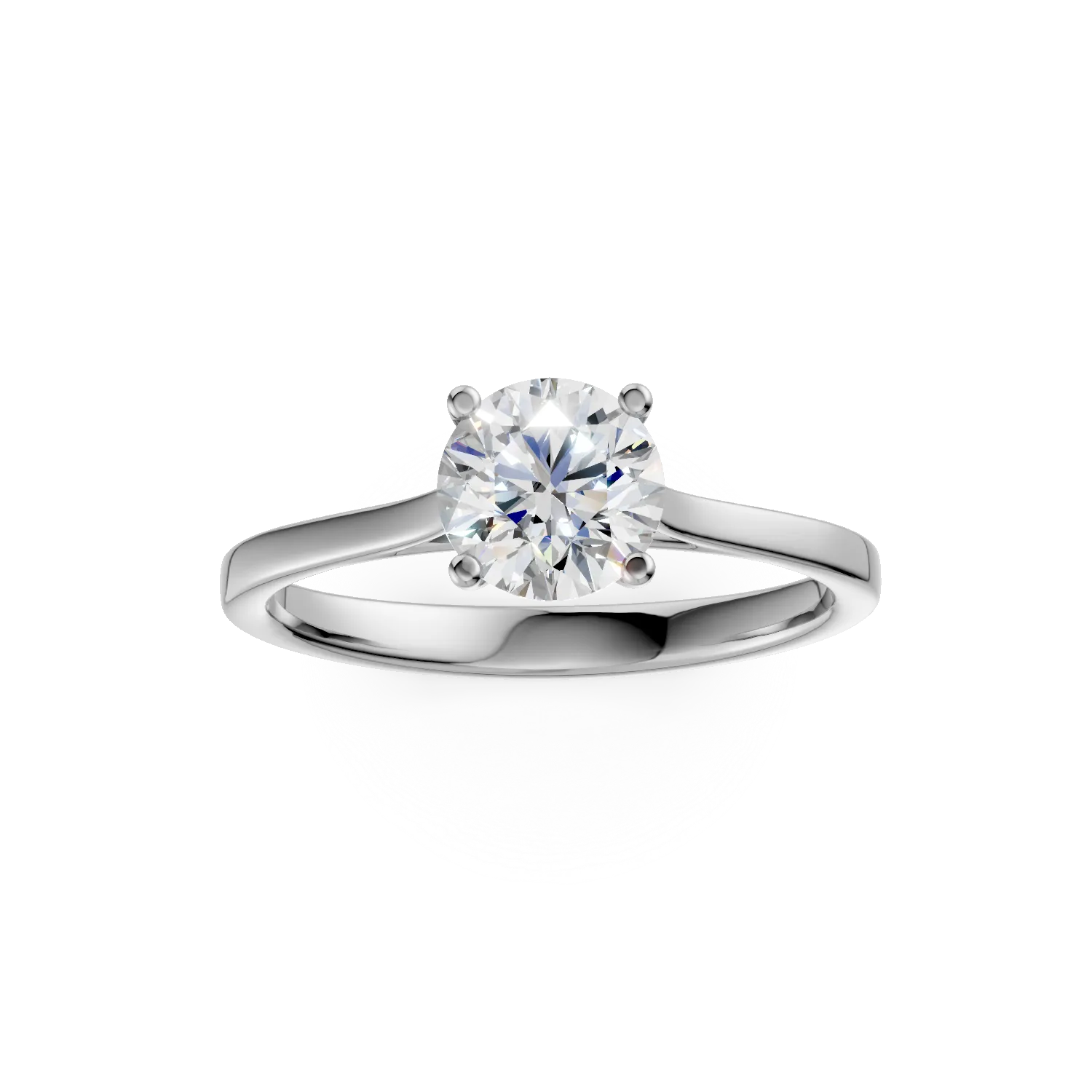 Inel de logodna din aur alb cu diamant solitaire de 1ct creat in laborator