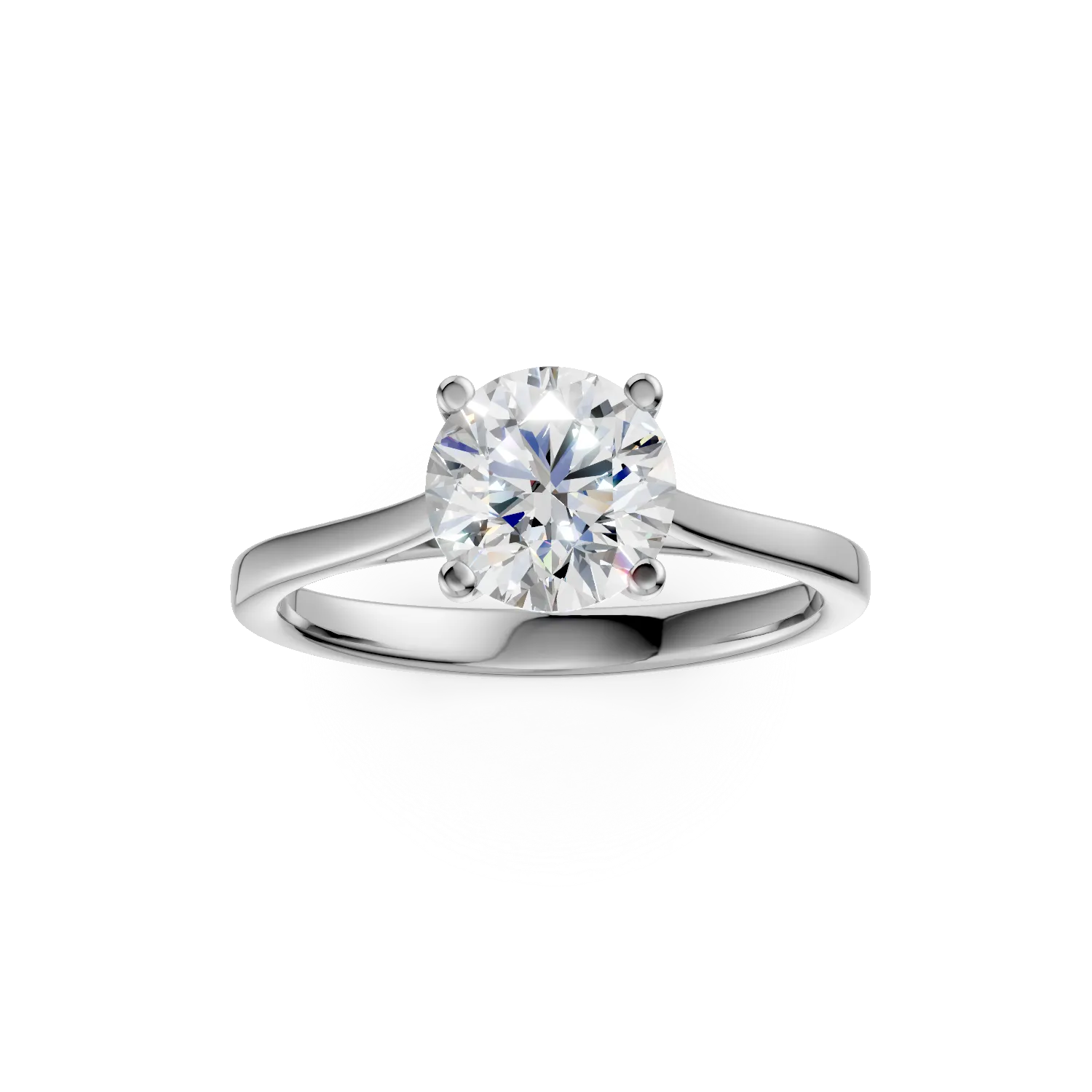 Inel de logodna din aur alb cu diamant solitaire de 1.5ct creat in laborator