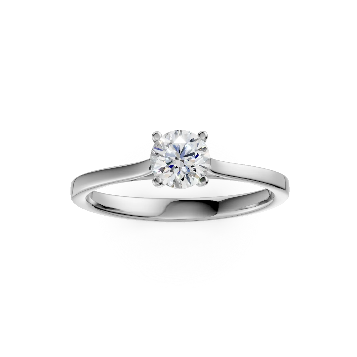 Inel de logodna din aur alb cu diamant solitaire de 0.5ct creat in laborator