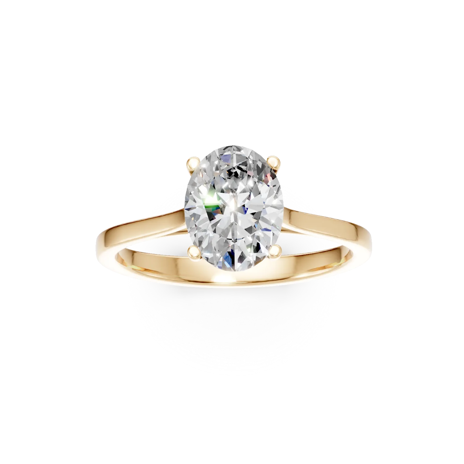 Inel de logodna din aur galben cu diamant de 1.5ct creat in laborator