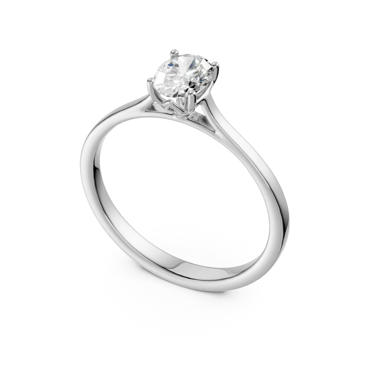 Inel de logodna din aur alb cu diamant de 0.5ct creat in laborator
