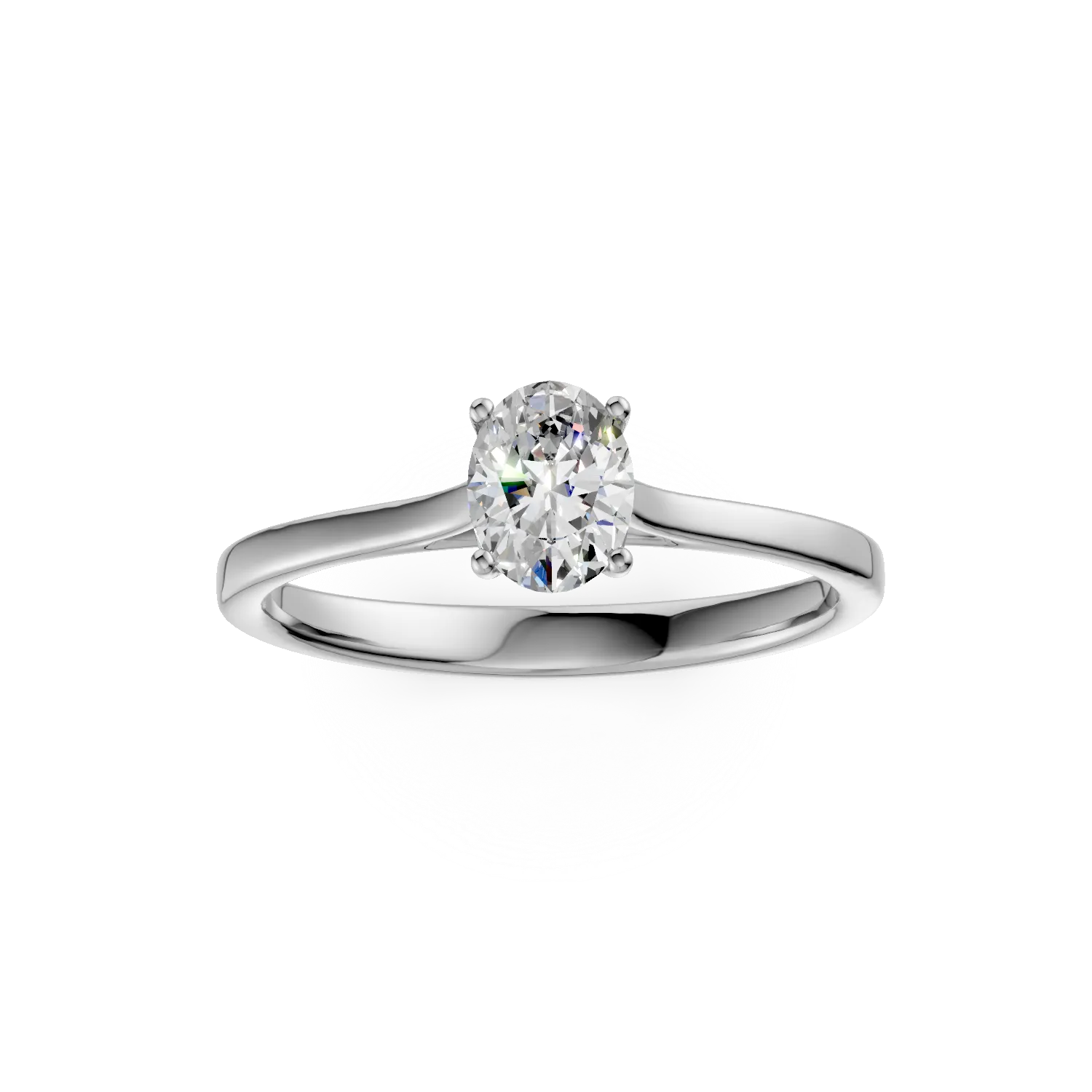 Inel de logodna din aur alb cu diamant de 0.5ct creat in laborator