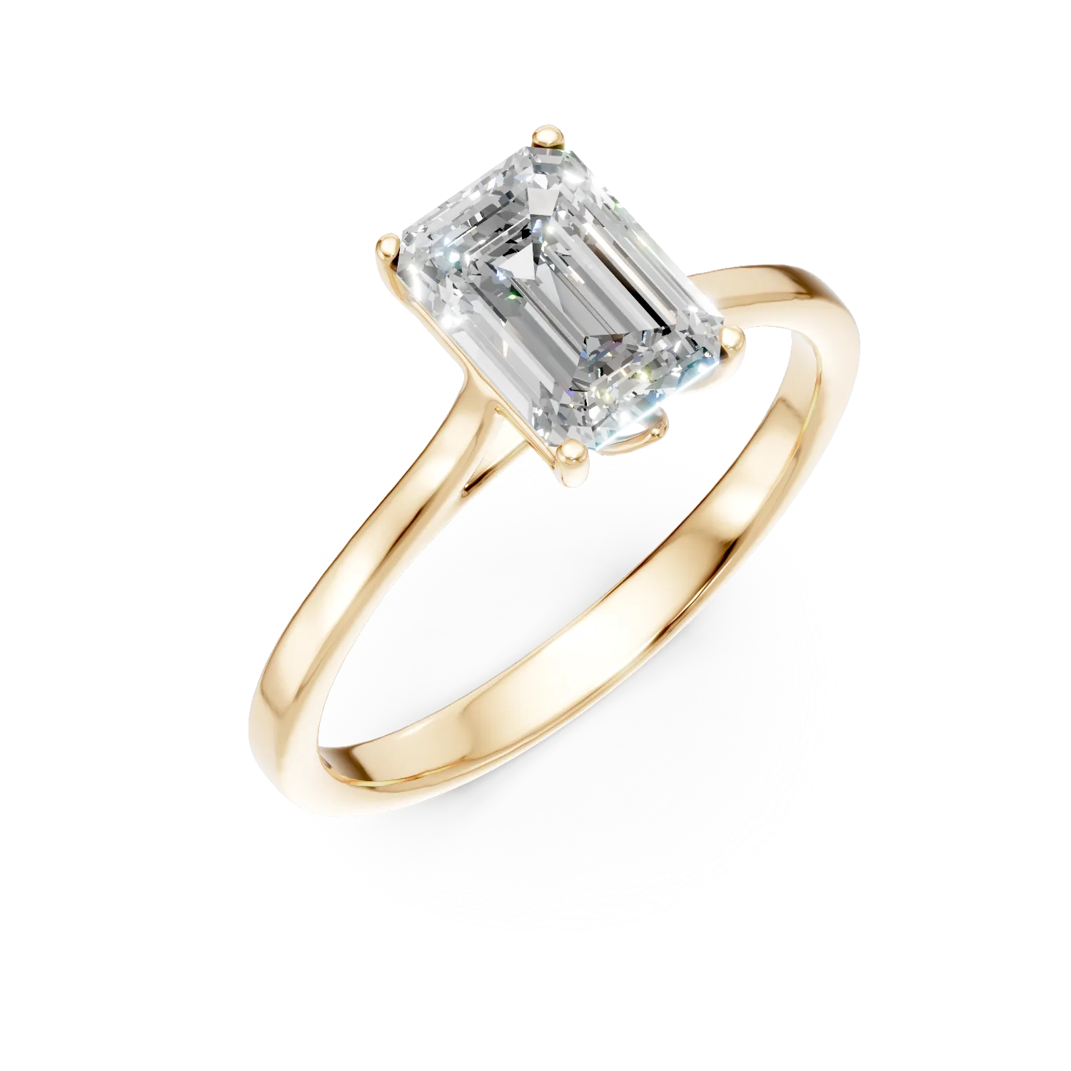 Inel de logodna din aur galben cu diamant de 1.05ct creat in laborator - imagine 7