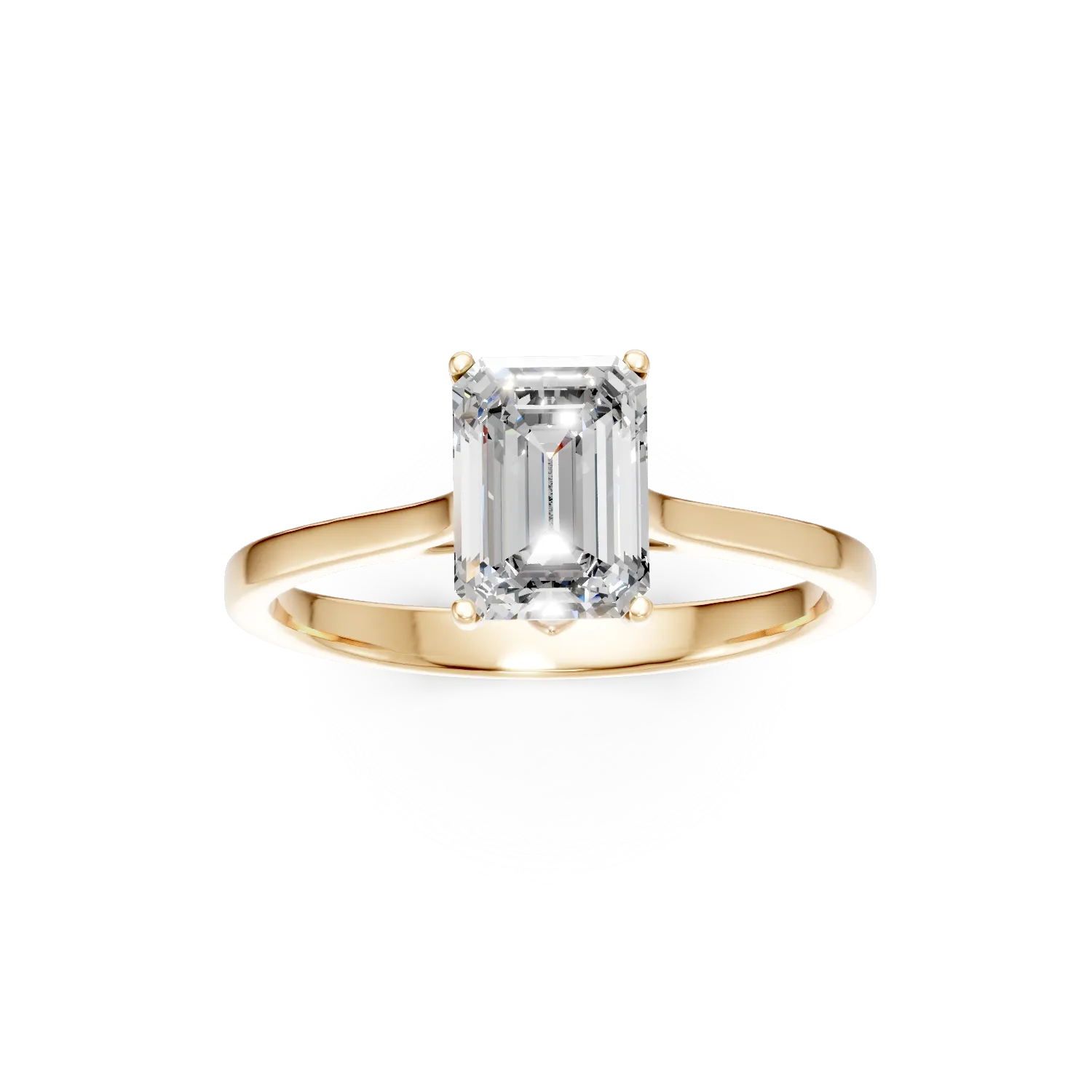 Inel de logodna din aur galben cu diamant de 1.1ct creat in laborator