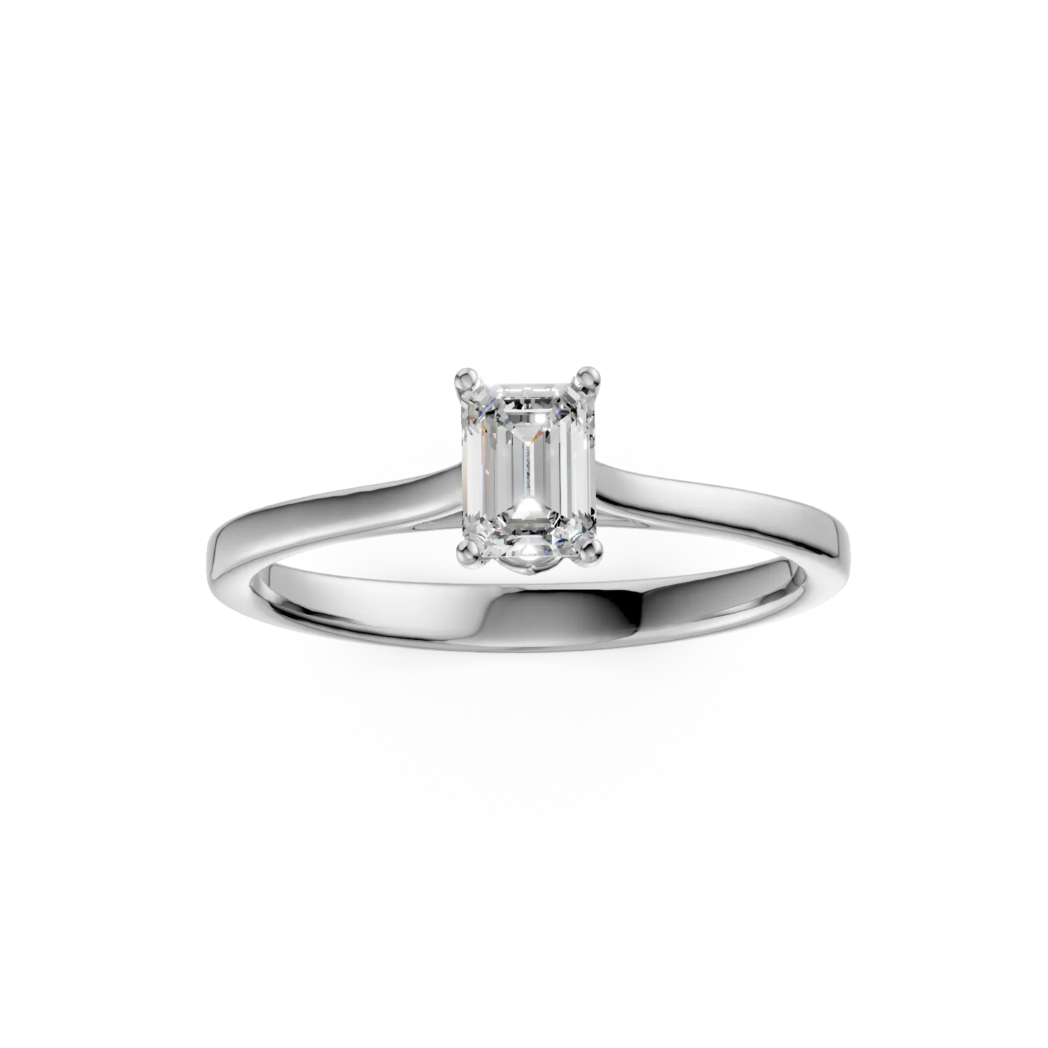 Inel de logodna din aur alb cu diamant solitaire de 0.5ct creat in laborator