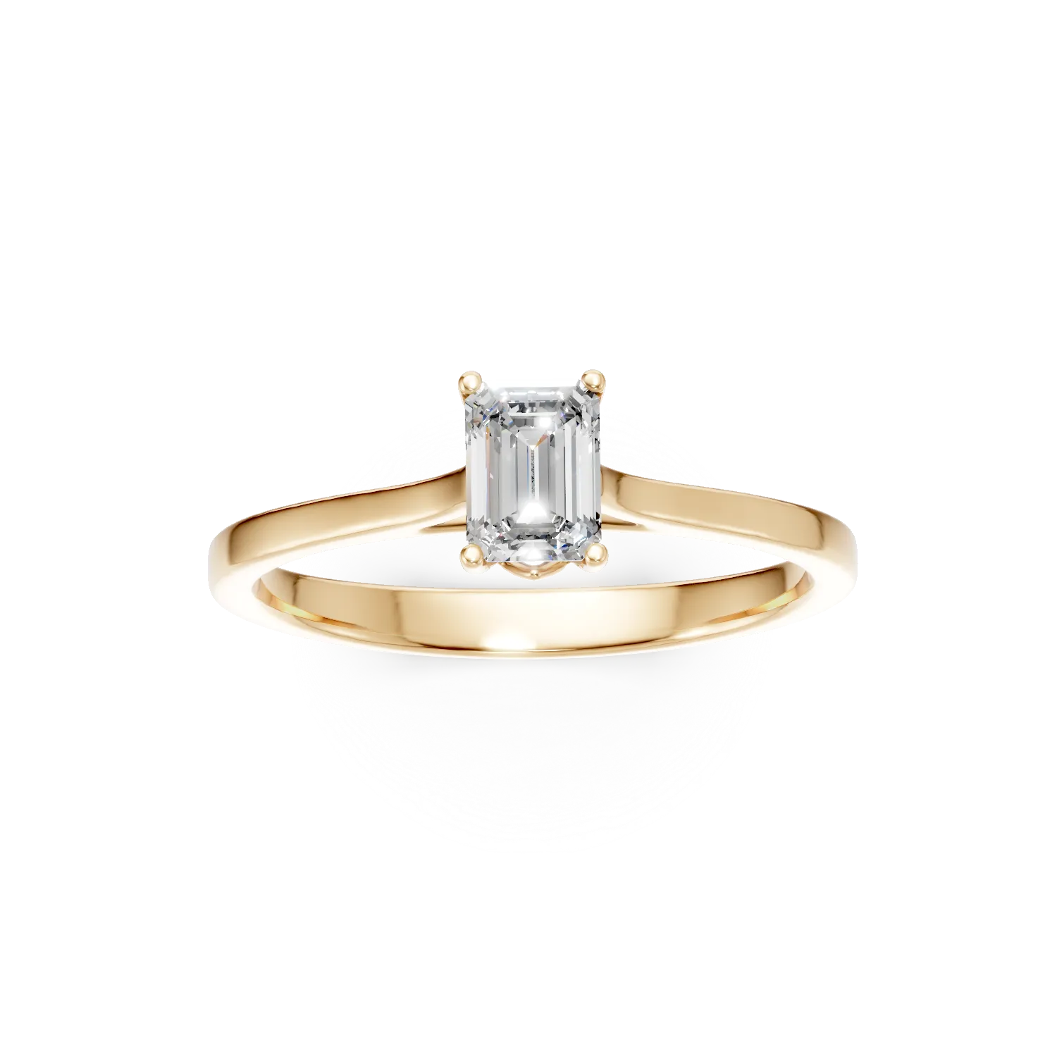 Inel de logodna din aur galben cu diamant de 0.5ct creat in laborator