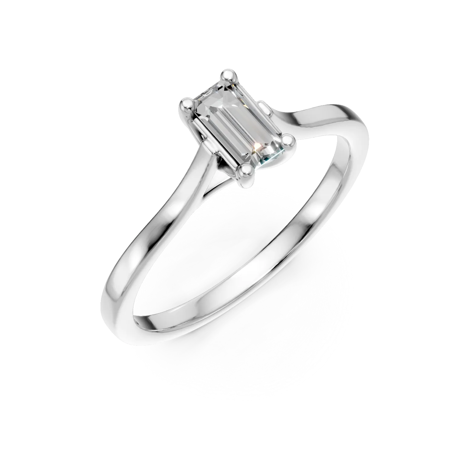 Inel de logodna din aur alb cu diamant de 0.3ct creat in laborator