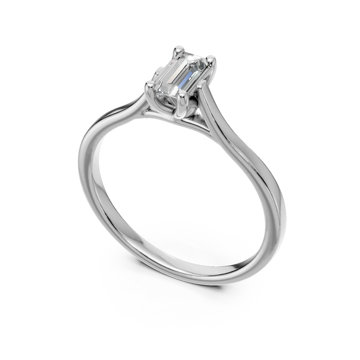 Inel de logodna din aur alb cu diamant de 0.3ct creat in laborator