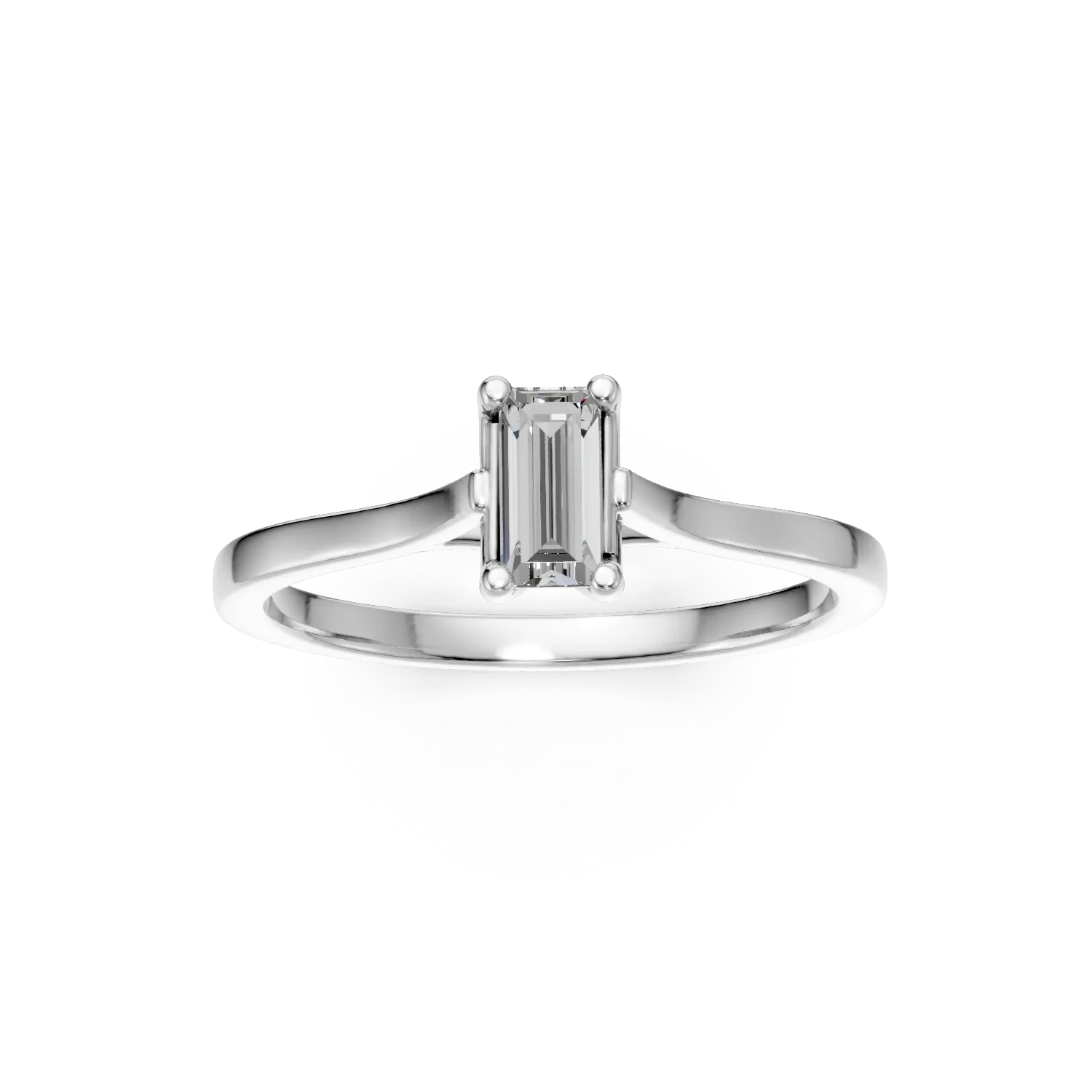 Inel de logodna din aur alb cu diamant de 0.3ct creat in laborator