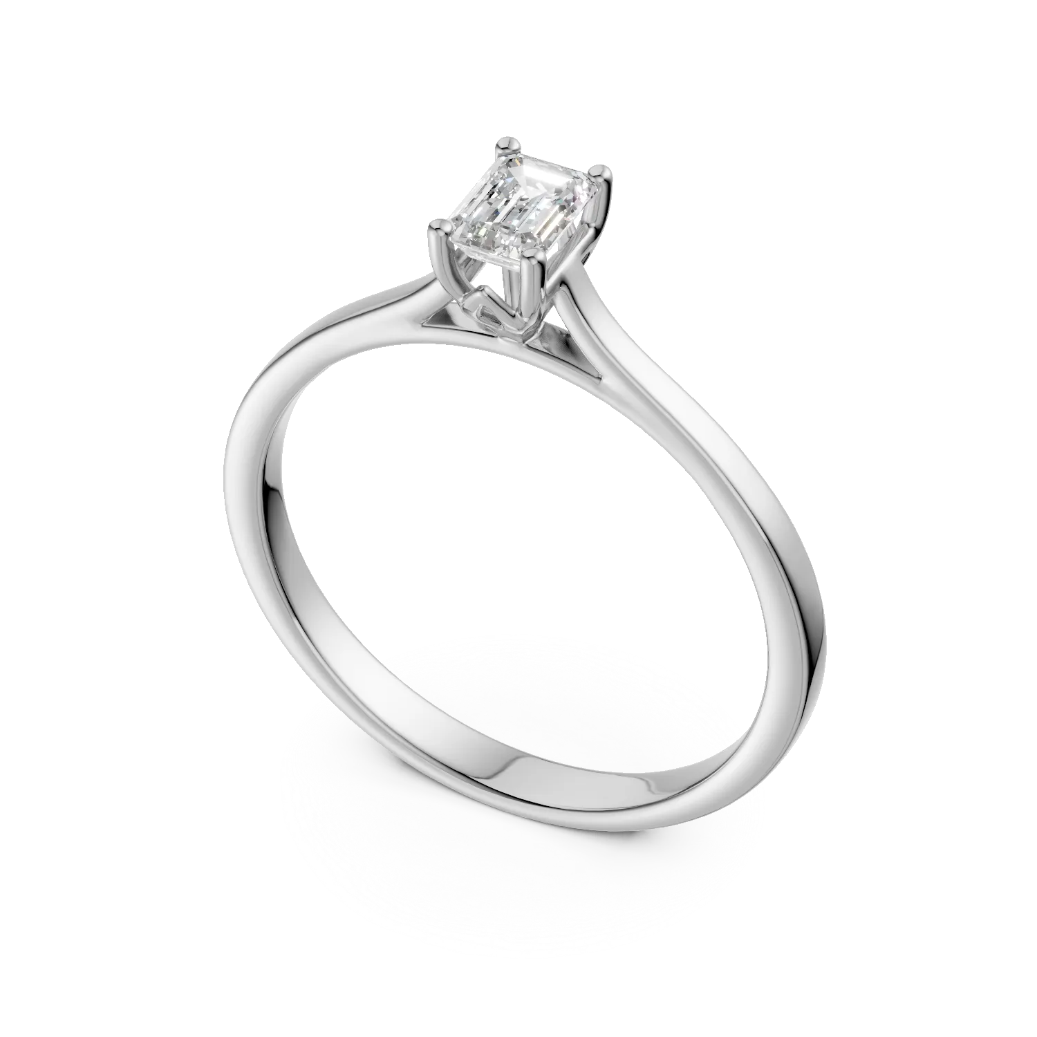 Inel de logodna din aur alb cu diamant de 0.3ct creat in laborator