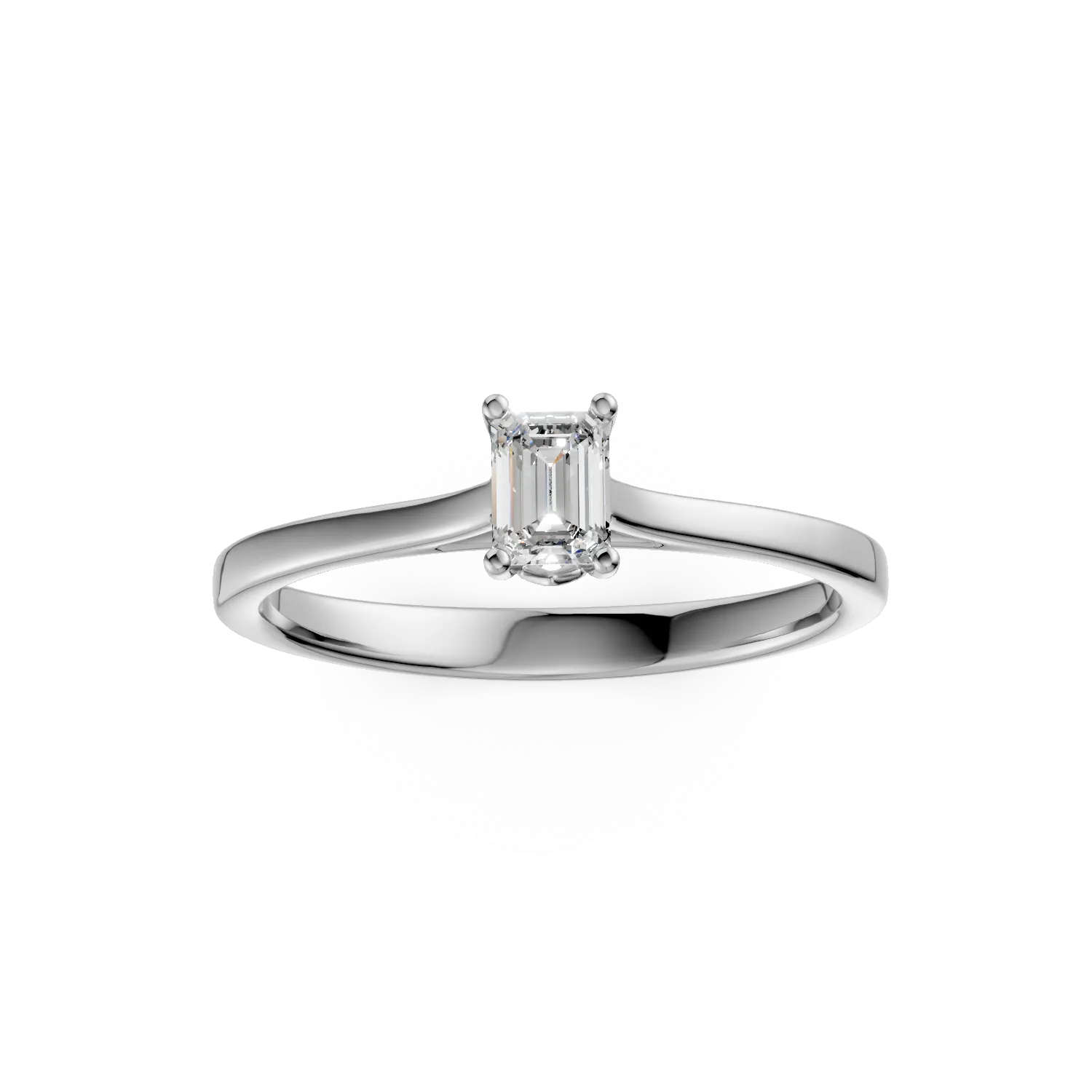 Inel de logodna din aur alb cu diamant de 0.3ct creat in laborator