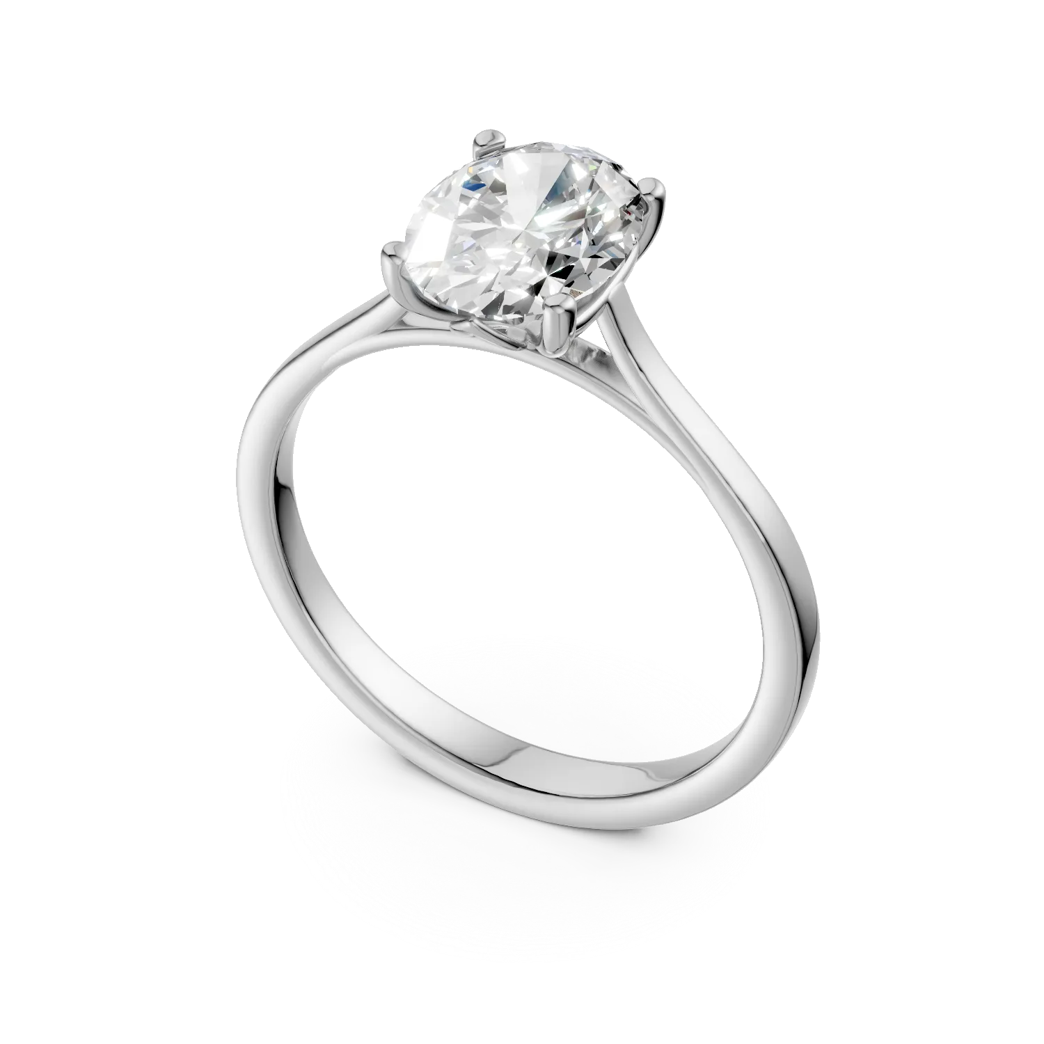 Inel de logodna din aur alb cu diamant de 1.6ct creat in laborator