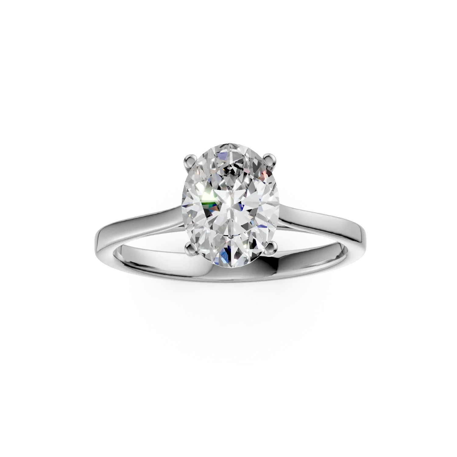 Inel de logodna din aur alb cu diamant de 1.6ct creat in laborator