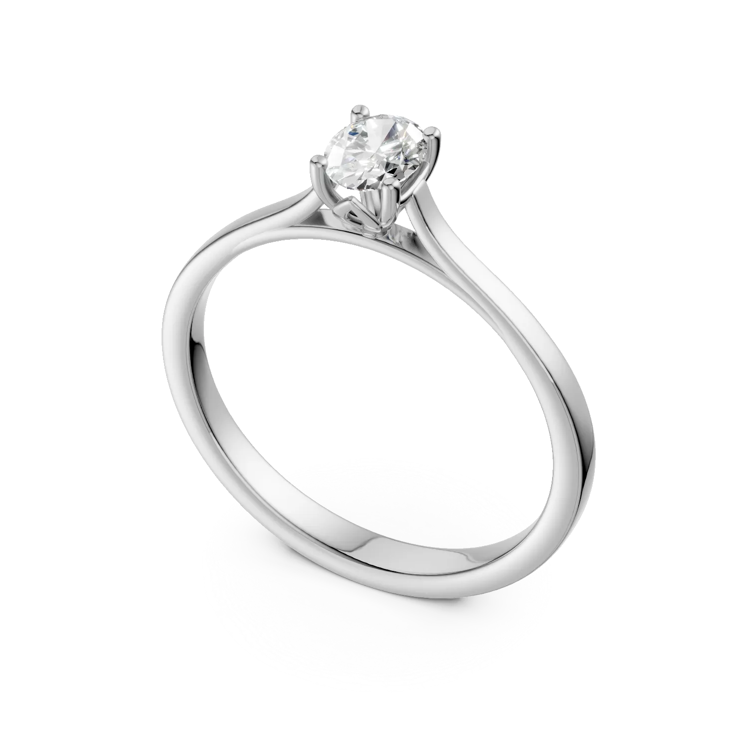 Inel de logodna din aur alb cu diamant de 0.3ct creat in laborator