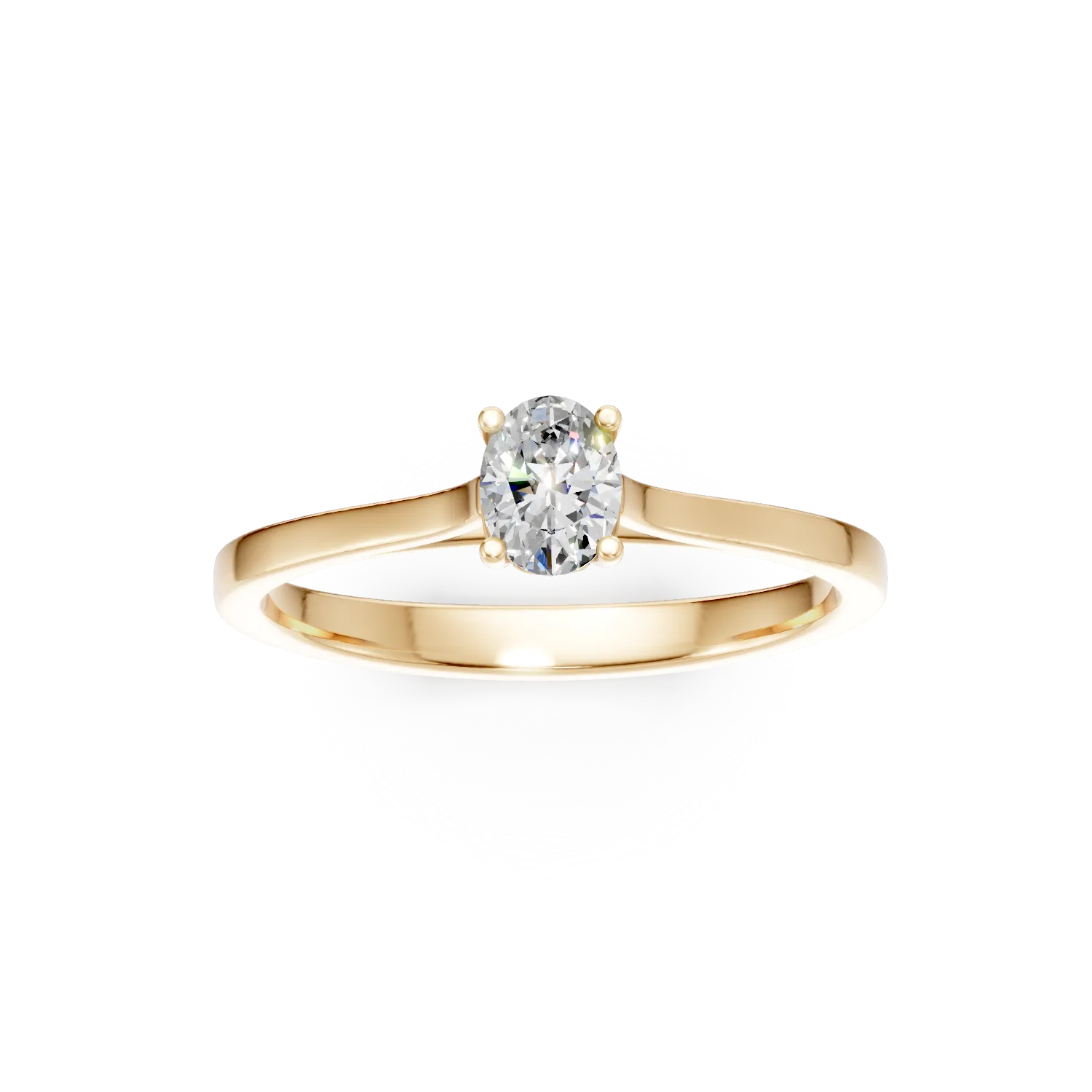 Inel de logodna din aur galben cu diamant de 0.3ct creat in laborator