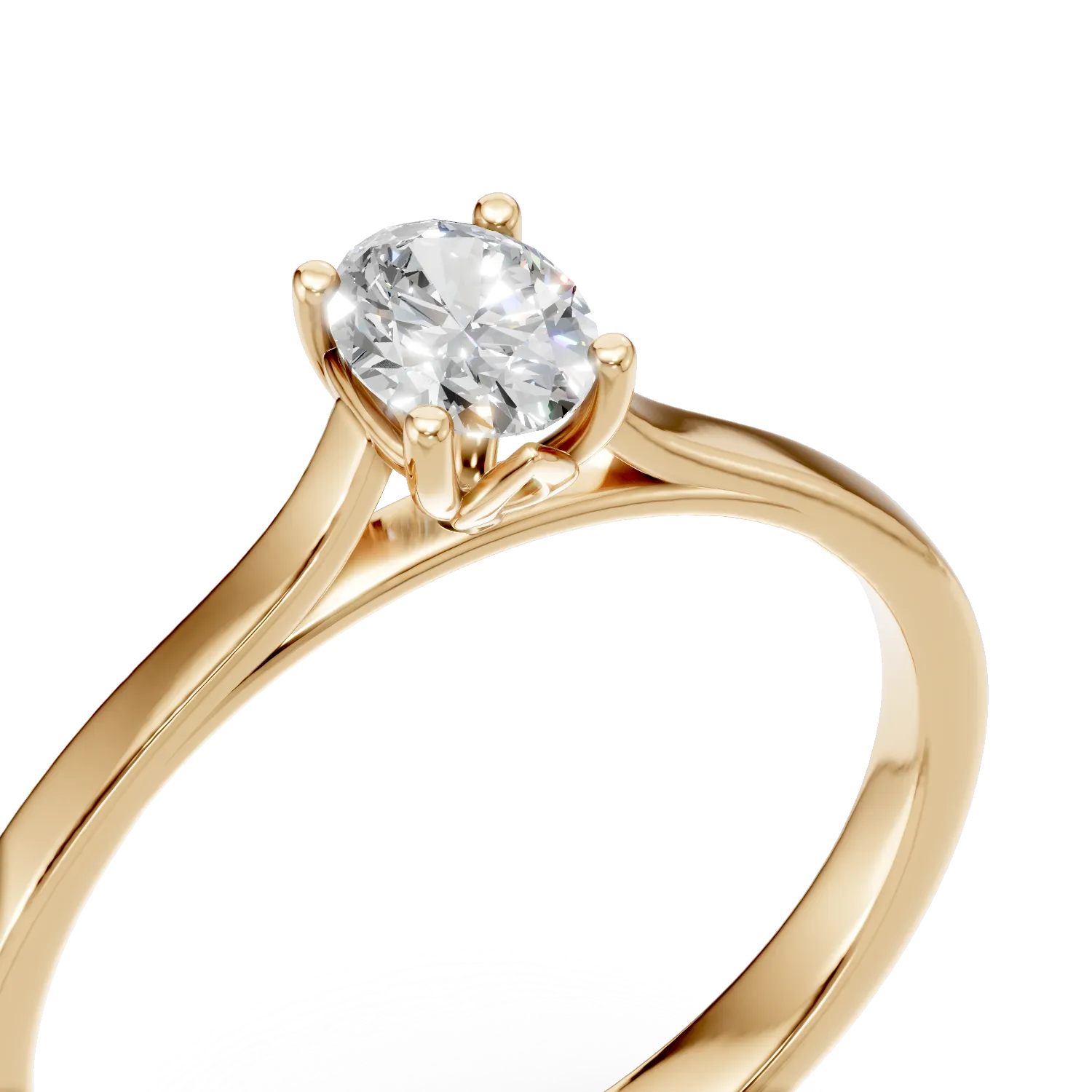 Inel de logodna din aur galben cu diamant de 0.3ct creat in laborator