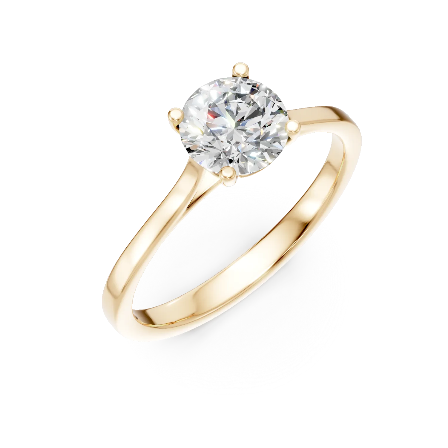 Inel de logodna din aur galben cu diamant de 1.6ct creat in laborator