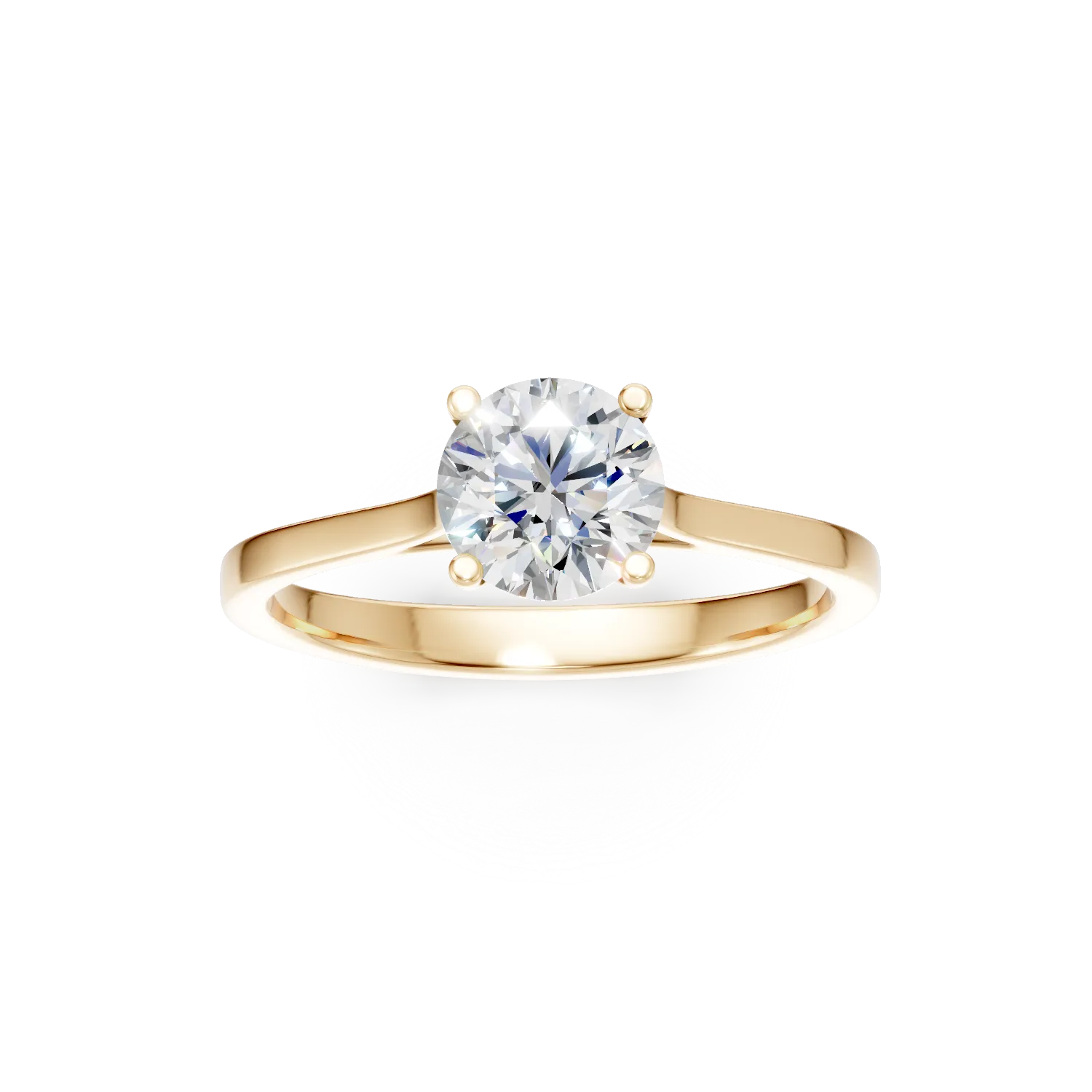 Inel de logodna din aur galben cu diamant de 1.6ct creat in laborator