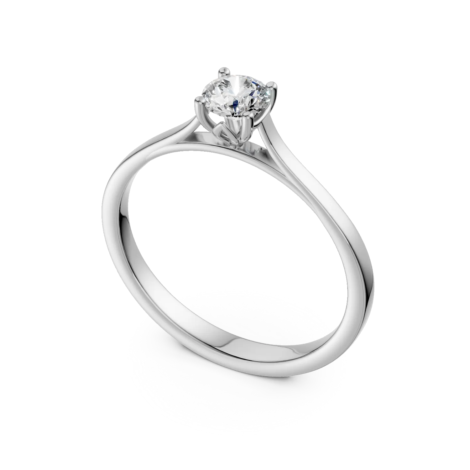 Inel de logodna din aur alb cu diamant de 0.3ct creat in laborator