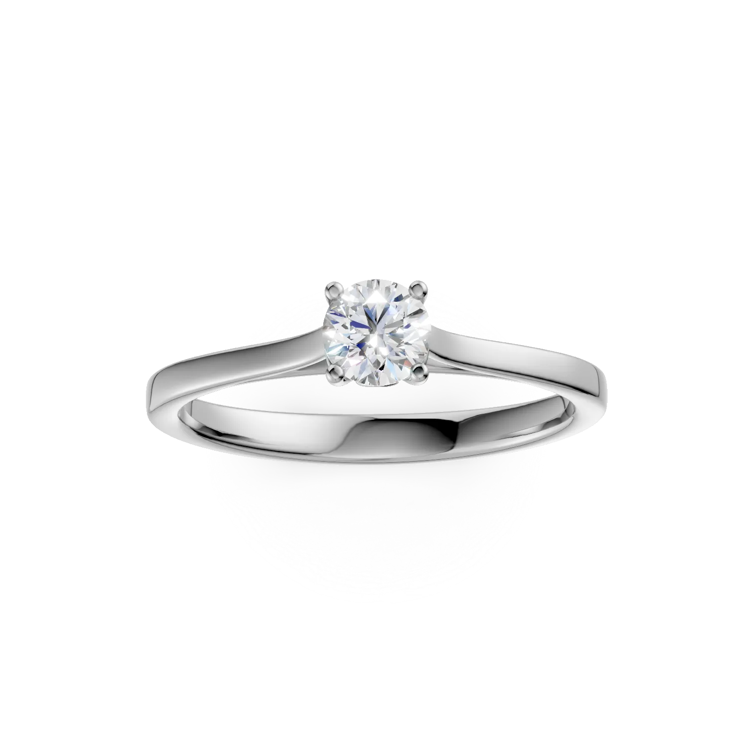 Inel de logodna din aur alb cu diamant de 0.3ct creat in laborator
