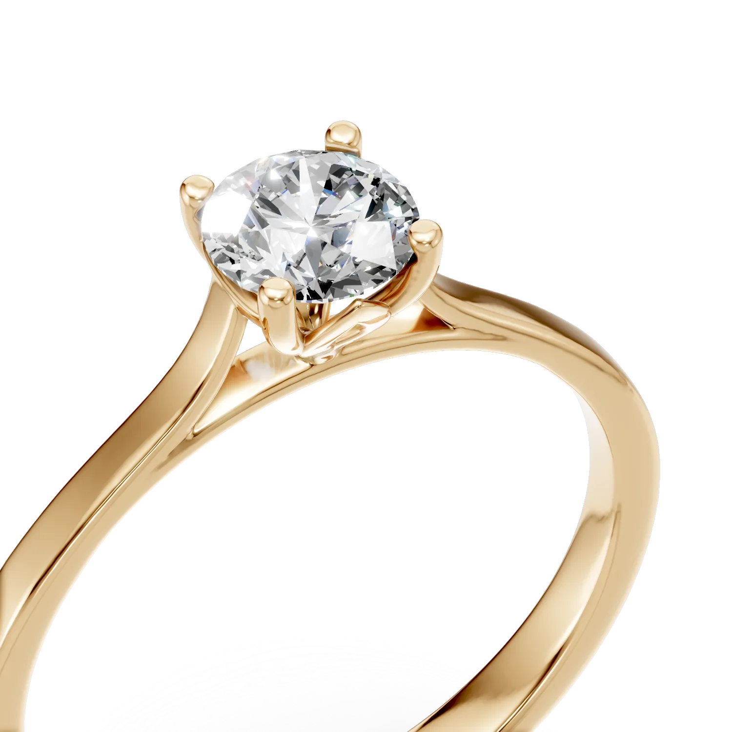 Inel de logodna din aur galben cu diamant de 0.3ct creat in laborator