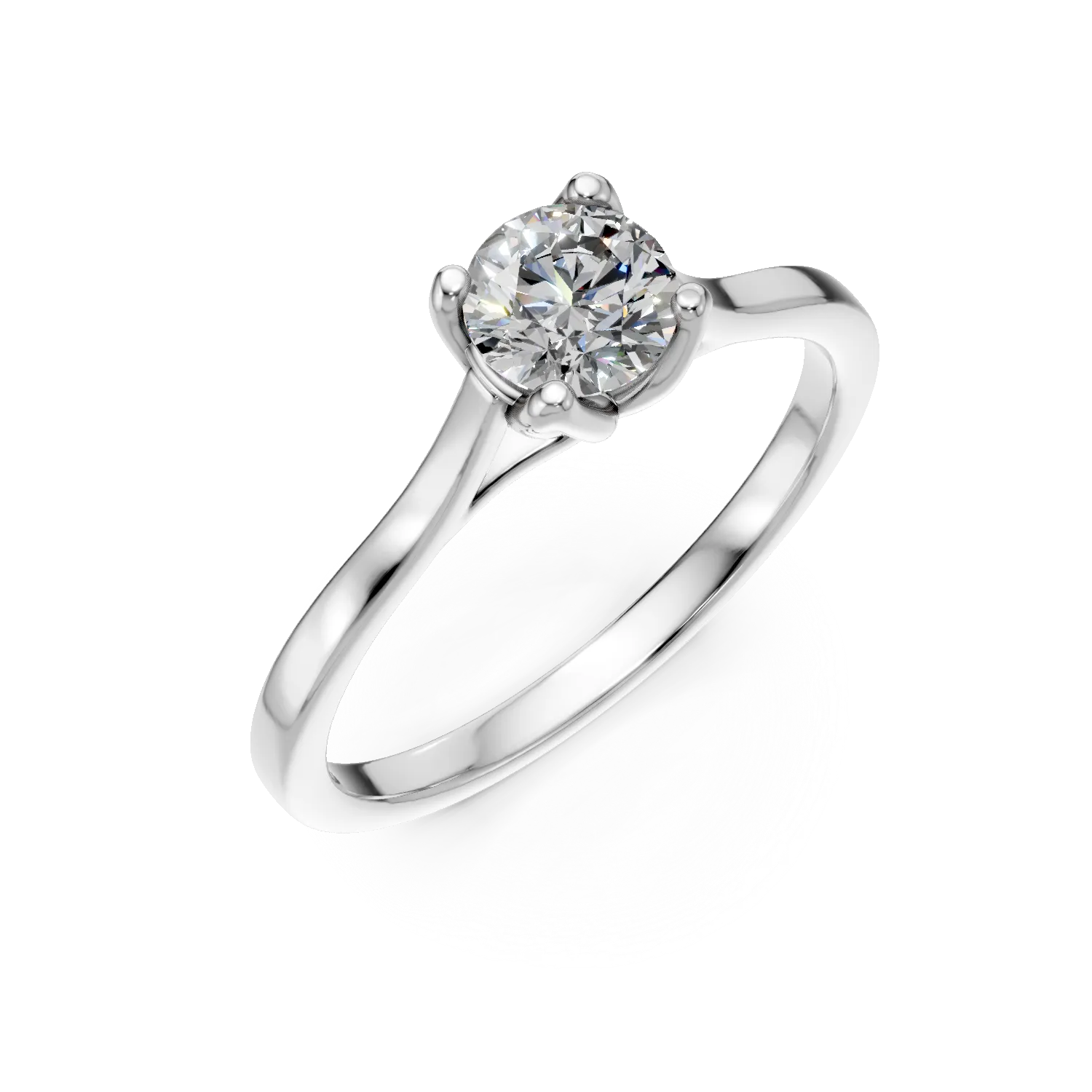 Inel de logodna din aur alb cu diamant de 0.5ct creat in laborator