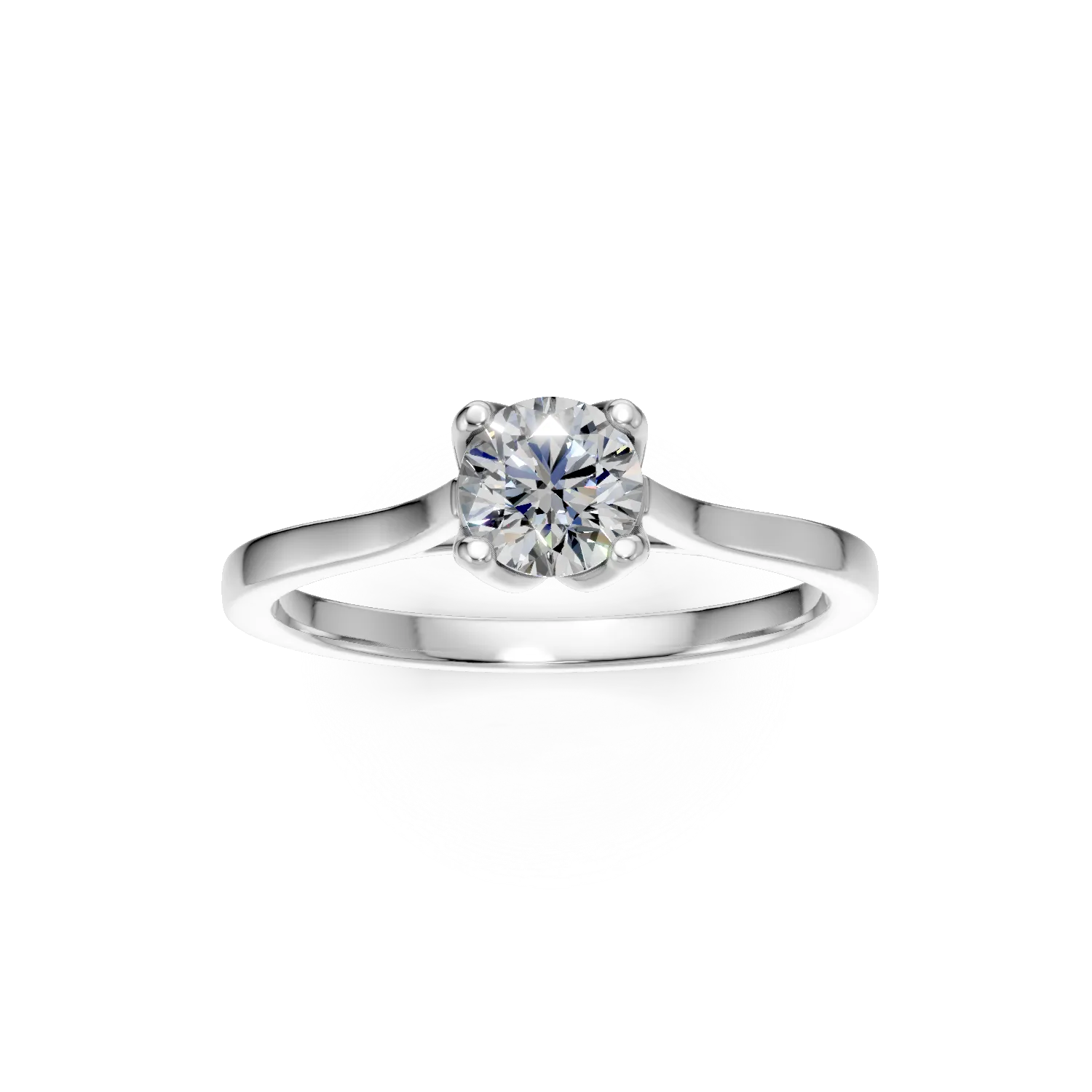 Inel de logodna din aur alb cu diamant de 0.5ct creat in laborator